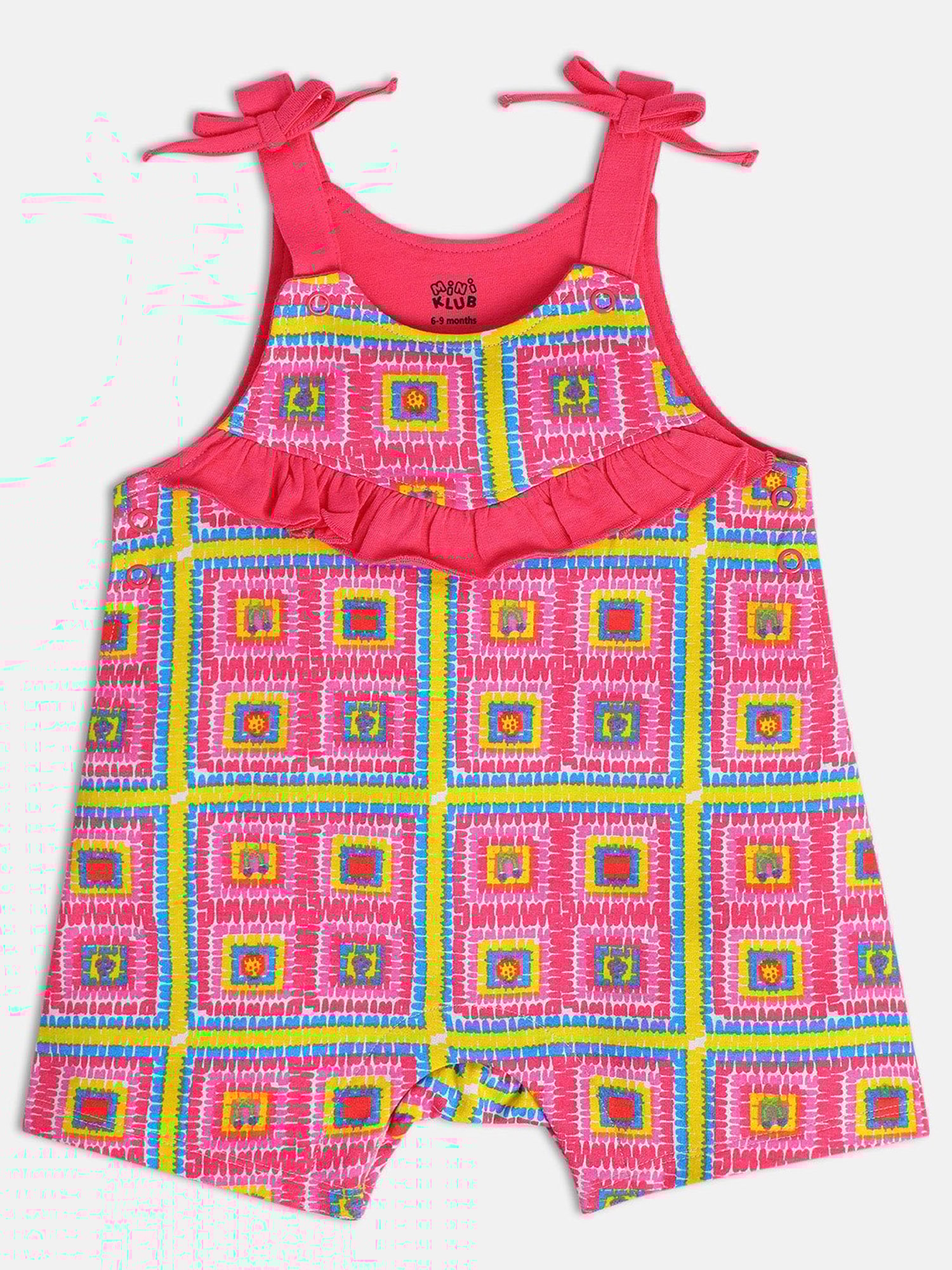 MINIKLUB Kids Pink & White Printed Top with Dungaree