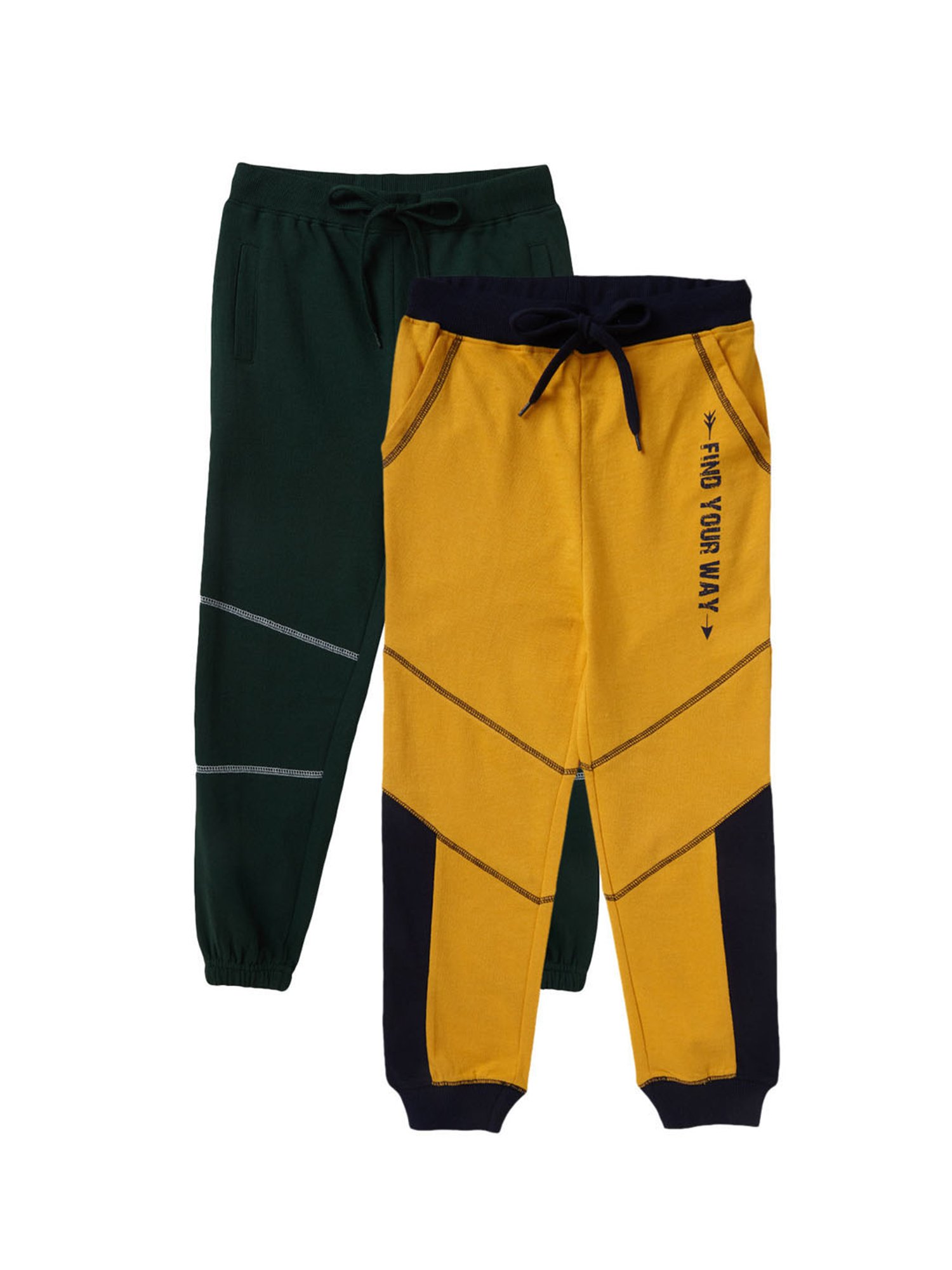 Cub McPaws Boys Yellow & Green Printed Joggers