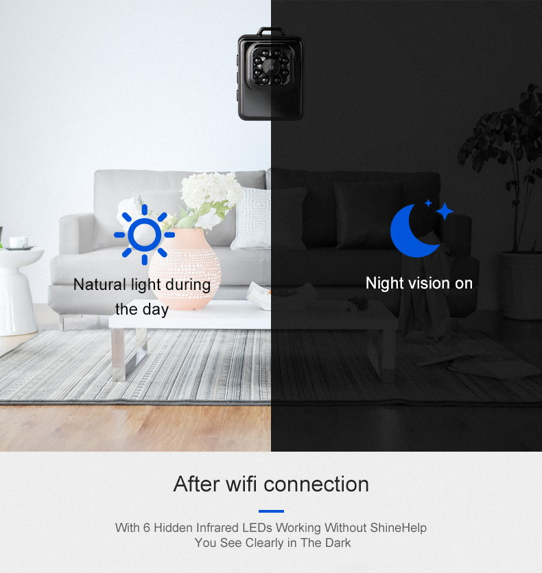 Mini Spy Hidden Camera Full HD Wireless Security Video 1080P Camera with Night Vision and Motion Detection, Portable Tiny Nanny Cam  for Car Indoor Outdoor Home