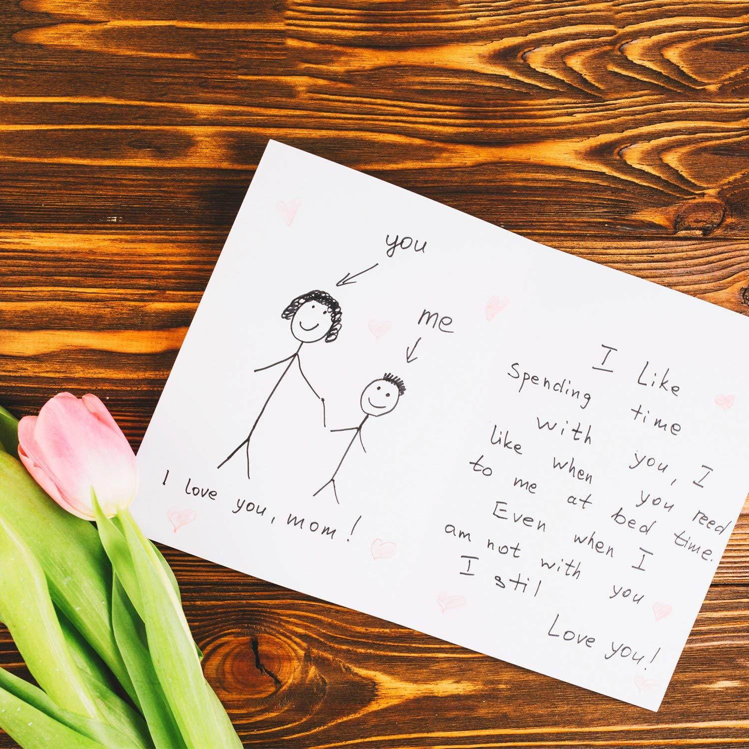 Hamilco White Cardstock Thick Paper - 5 x 7" Blank Index Flash Note & Post Cards with Envelopes - Greeting Invitations Stationary - Heavy weight 80 lb Card Stock for Printer - 100 Pack