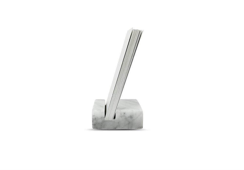 Vertical Business Card Holder White Carrara Marble