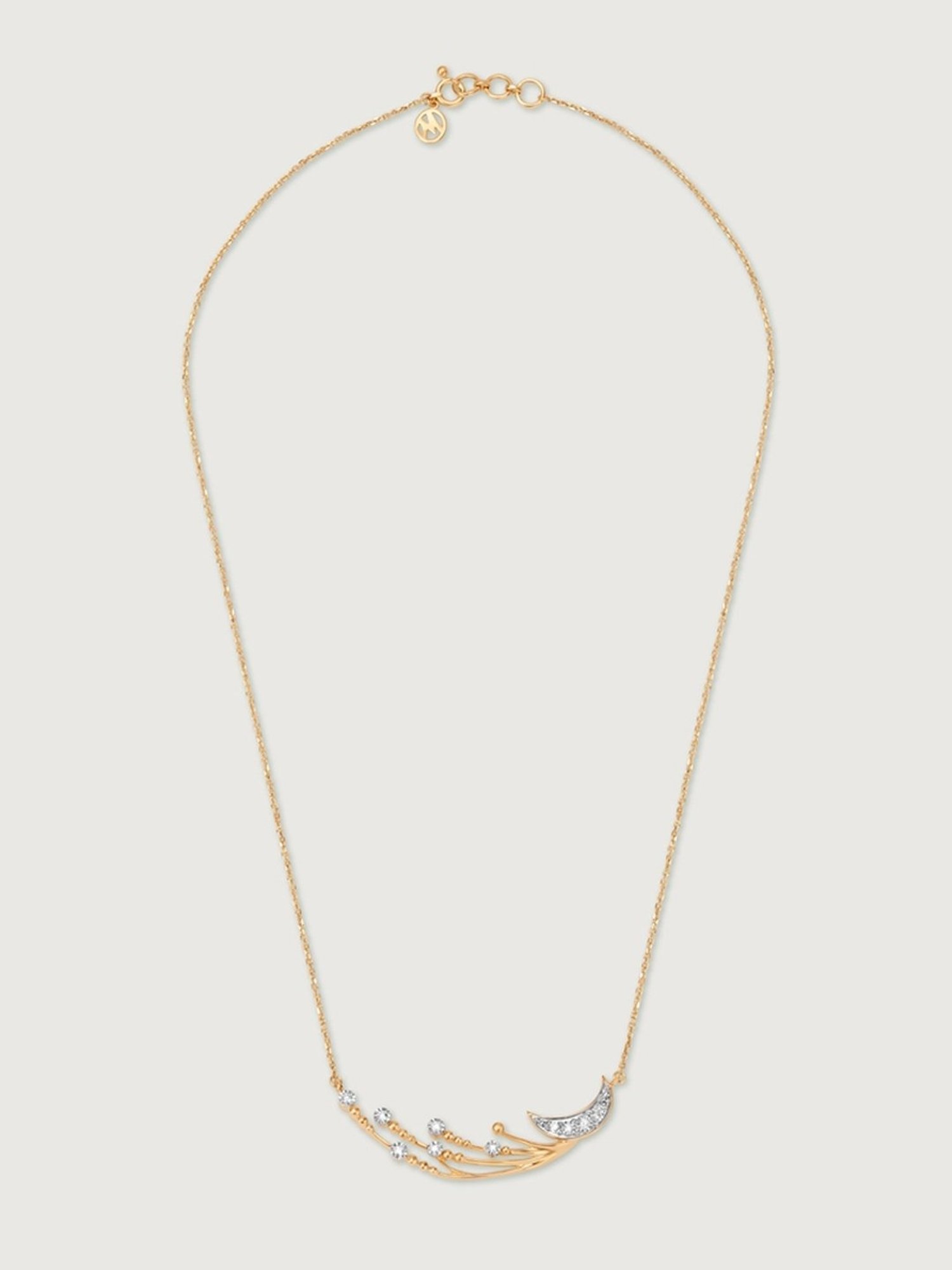 Mia by Tanishq Crescent Comet's Glimmer 14k Gold & Diamond Necklace