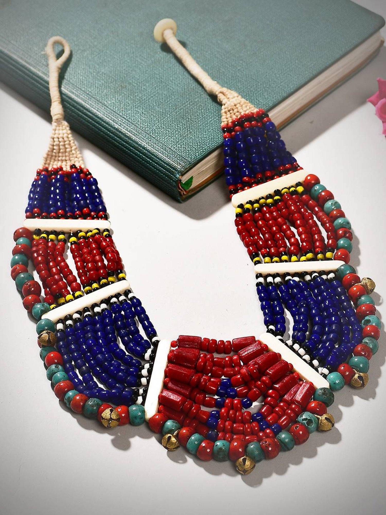 Imli Street Multicolor Vintage Naga Beaded Tribal Necklace