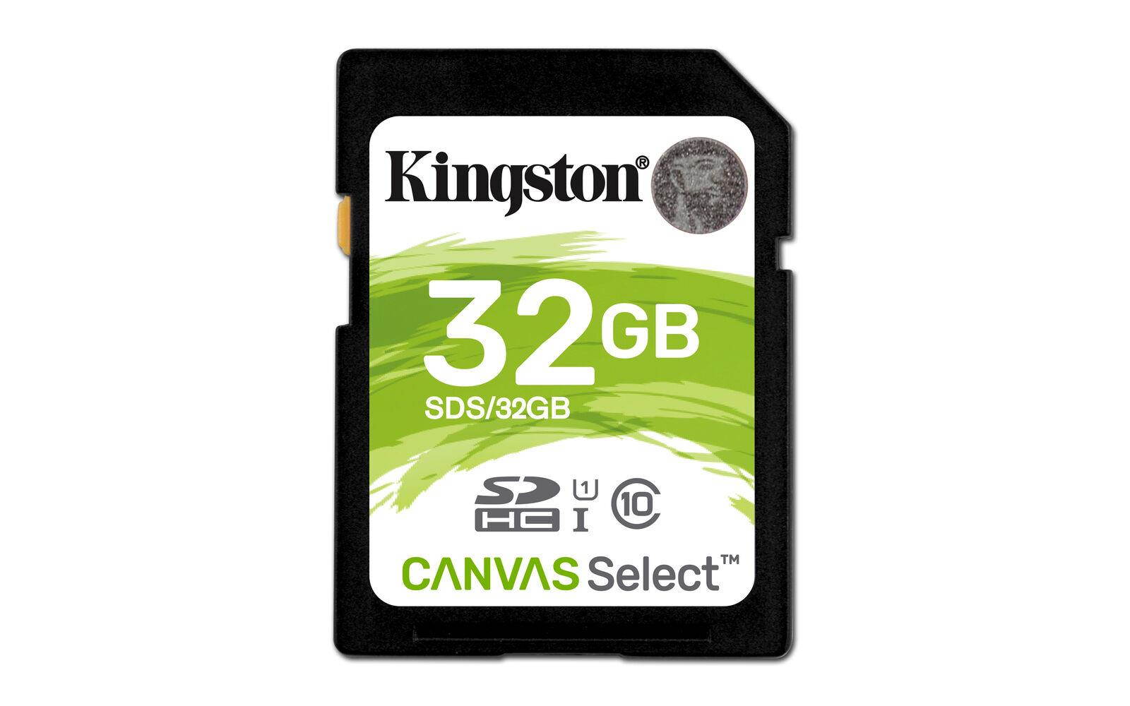 KINGSTON 32GB 32G SDHC Canvas Select Class 10 UHS-I U1 80MB/s SDS SD Flash Memory card