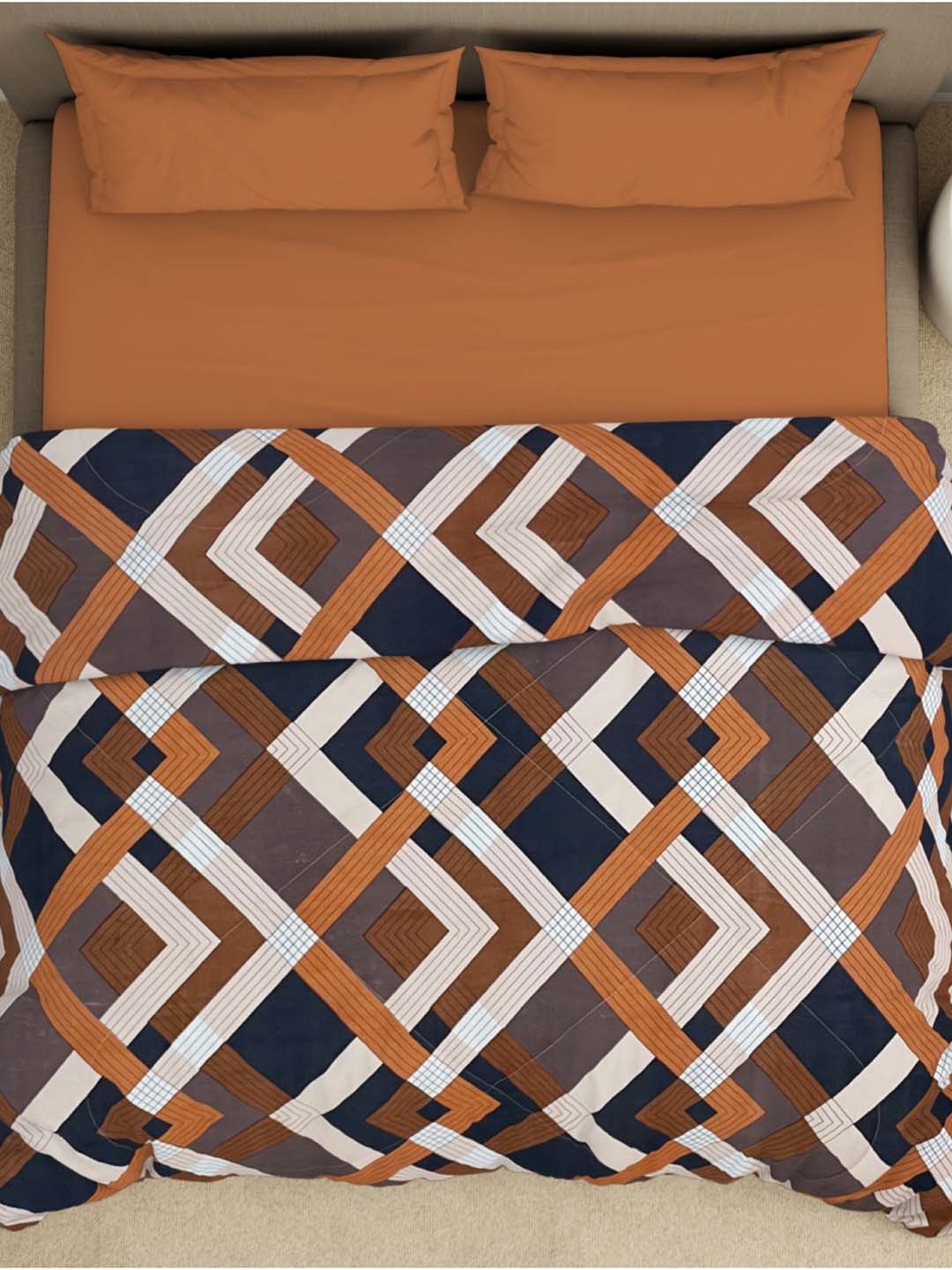 Welspun Bliss Brown Microfibre 120 GSM Shell Double Bed Quilt