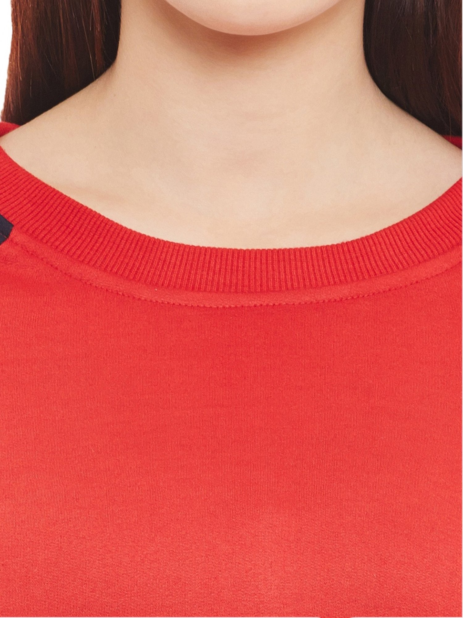 Belle Fille Red & Navy Full Sleeves Sweatshirt