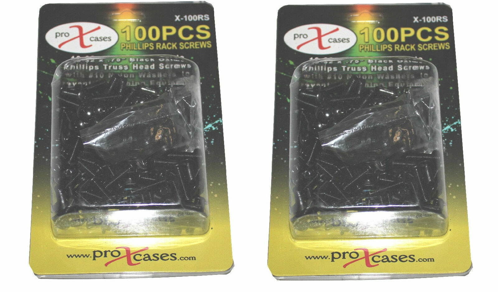(2) Pack 100 NEW ProX Rack Screws w Washers, 200 Total! Auth Dealer BUY IT NOW!!