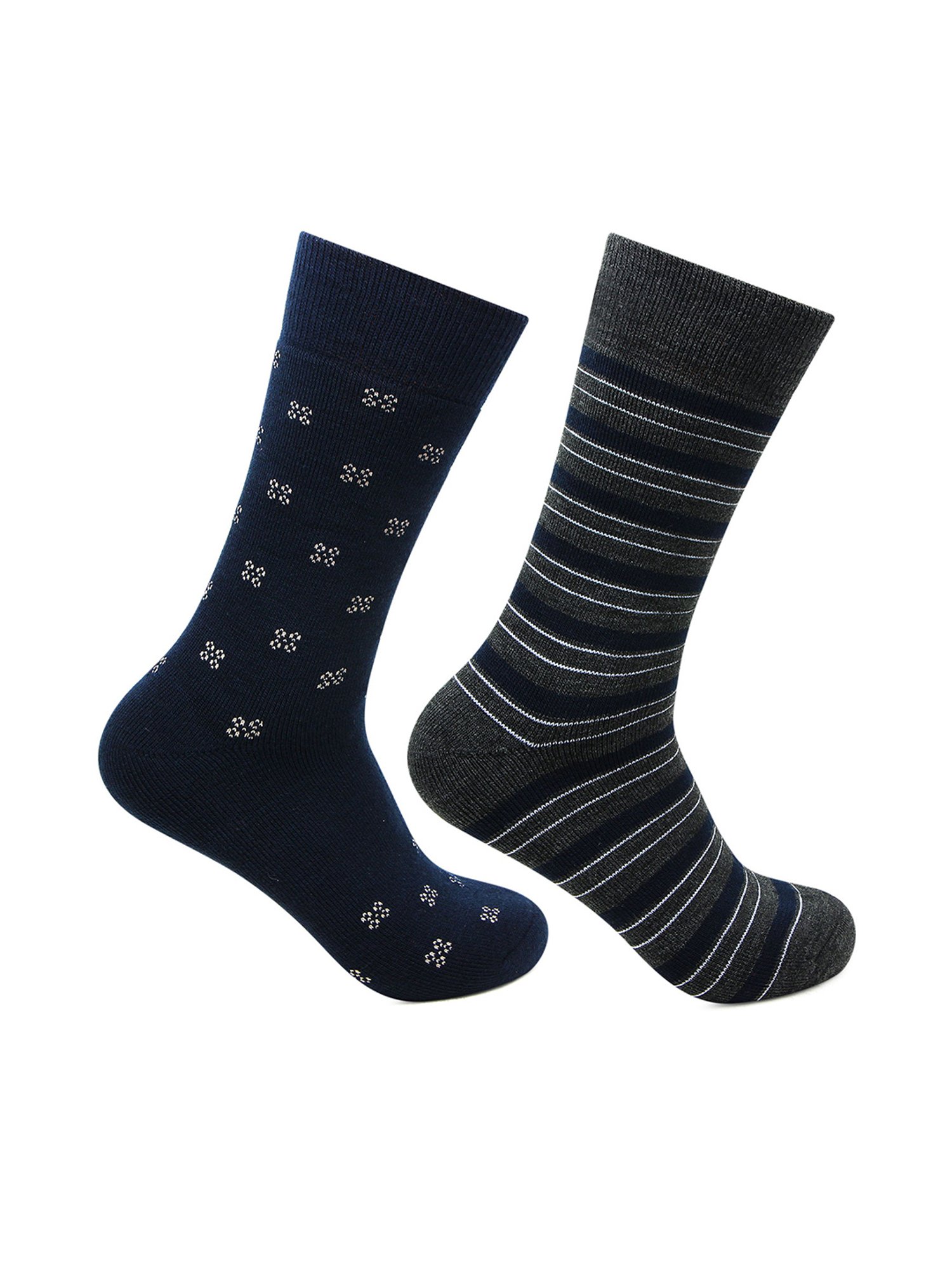 Bonjour Dark Grey and Navy Socks (Pack Of 2)