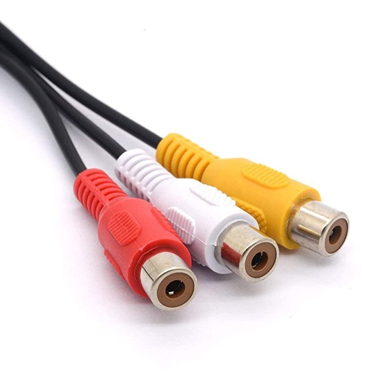 to RCA Audio Splitter Cable mm Mini 18 TRS Stereo Male to 3 RCA Female Jack Adapter Cord 25cm mm Male Straight to 3RCA Female