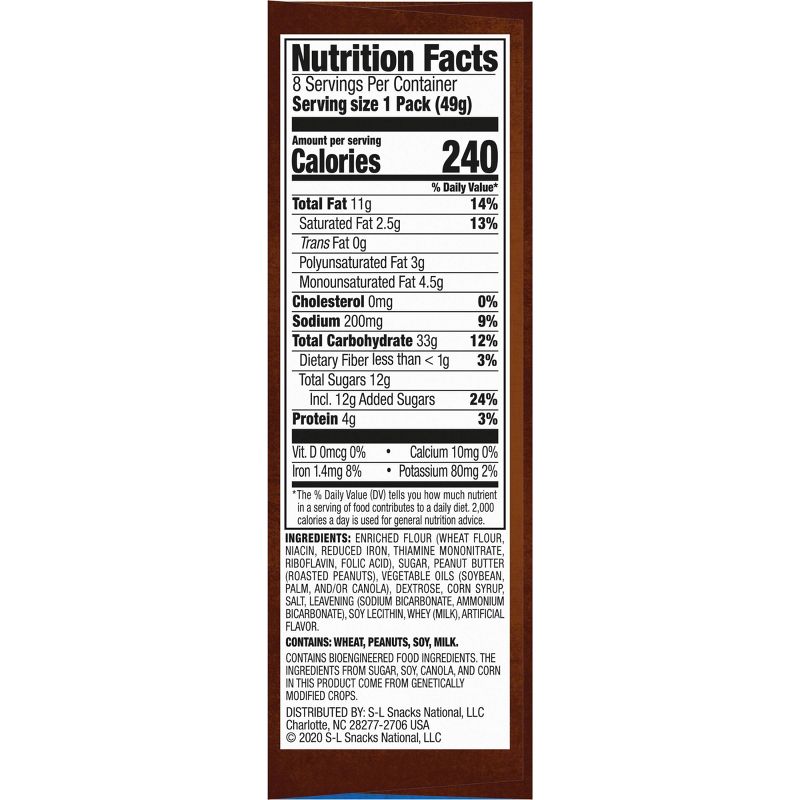 Lance Nekot Peanut Butter On-The-Go Sandwich Cookies - 8ct