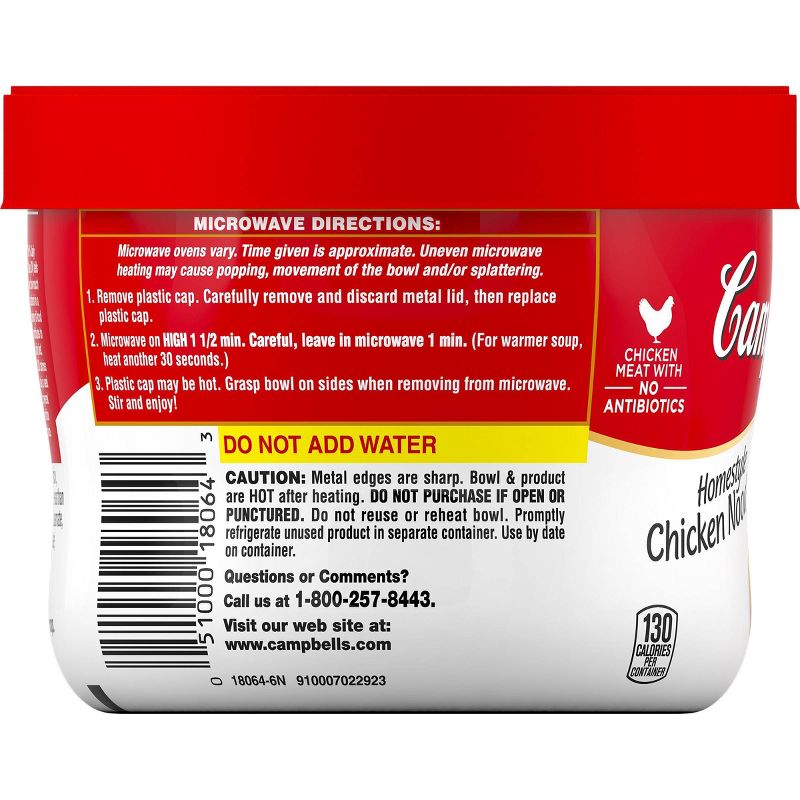 Campbell's Homestyle Chicken Noodle Soup Microwaveable Bowl 15.4oz
