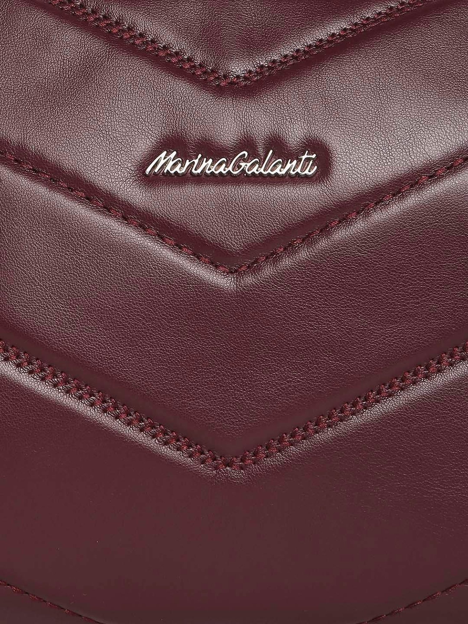 Marina Galanti Maroon Quilted Medium Sling Handbag