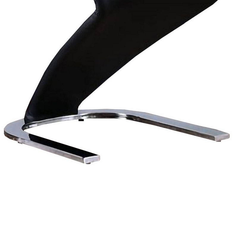 Set of 2 Z Style Side Chairs with Leatherette Seating Black - Benzara