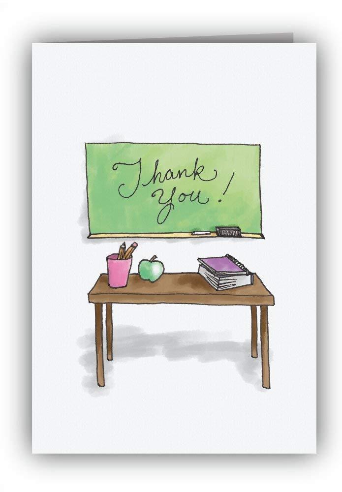 Teacher's Desk Thank You Cards - 24 Cards & Envelopes