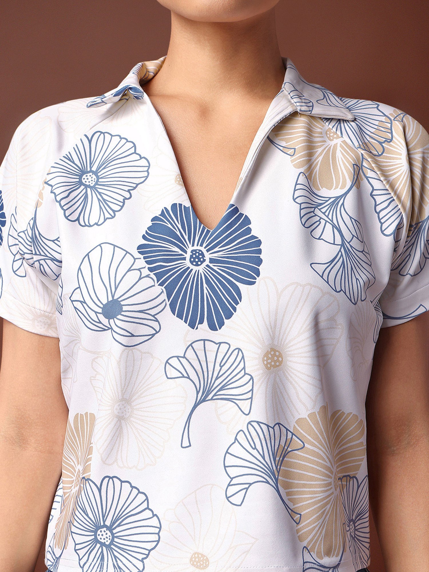 PURVAJA Off White Printed Top