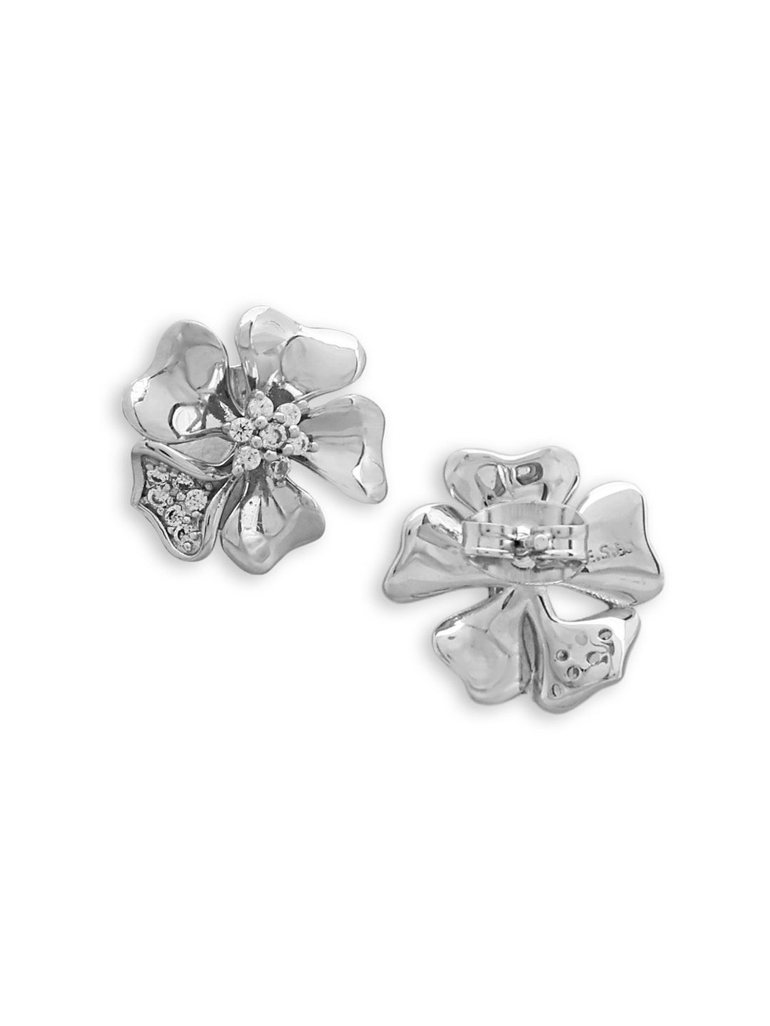 The Real Effect London Silver Stud Earrings for Women