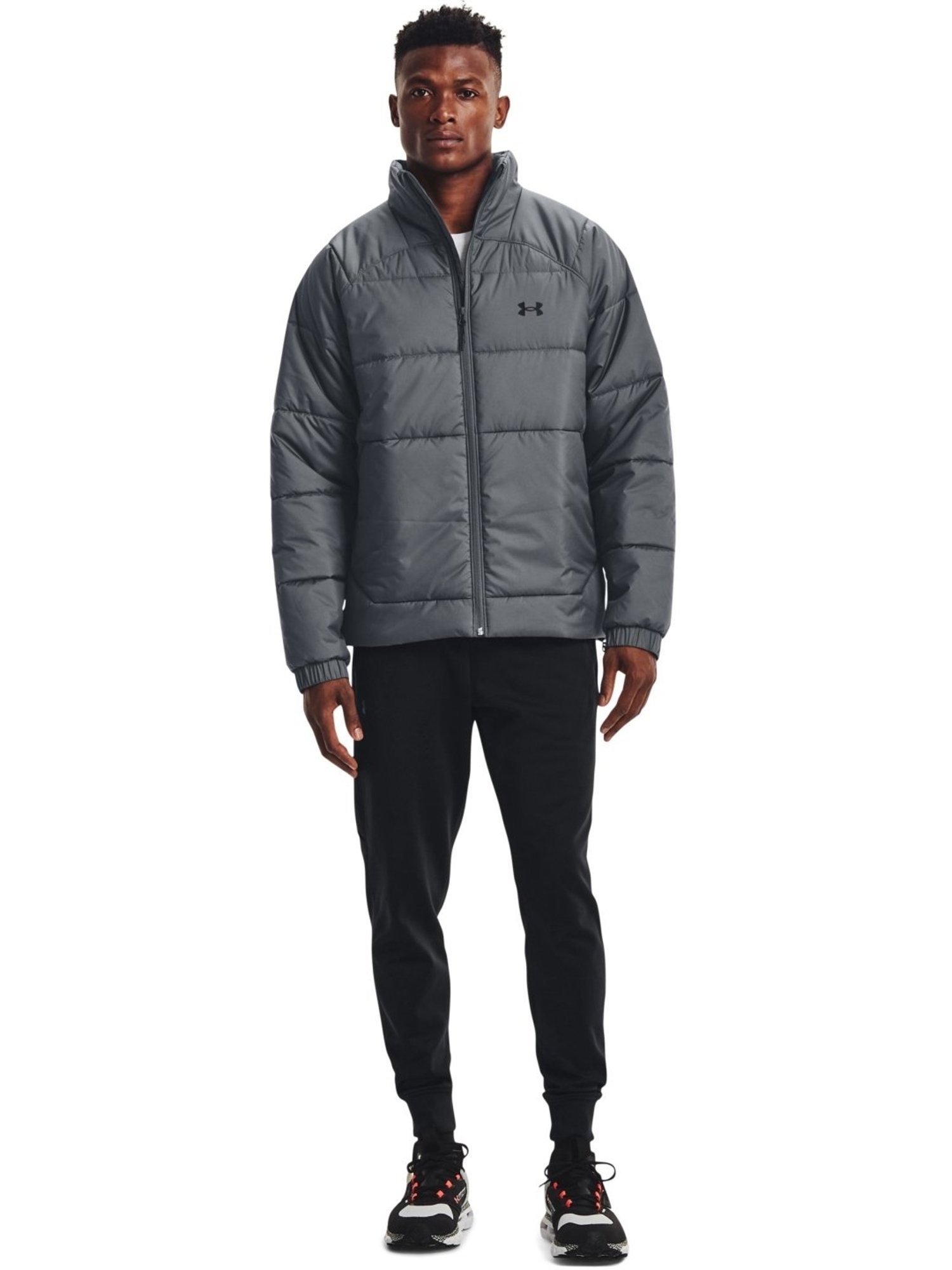 Under Armour Grey Regular Fit Quilted Sports Jacket