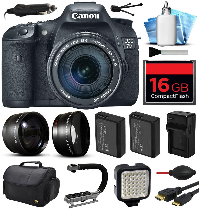 Canon EOS 7D DSLR Digital Camera with 18-135mm IS Lens (16GB Essential Bundle)