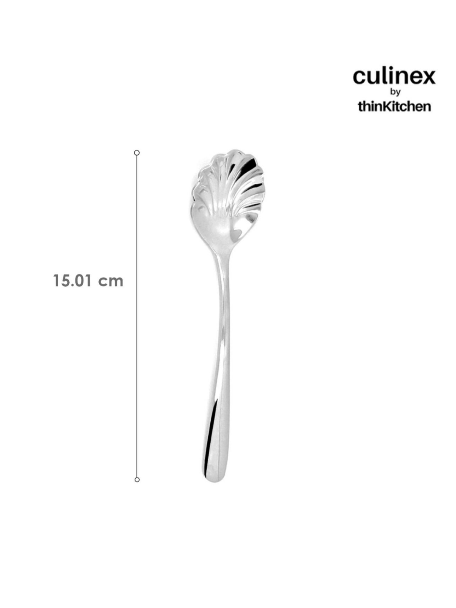Culinex by thinKitchen Dora Silver Stainless Steel Mirror Finish Sugar Spoon (Set of 6)