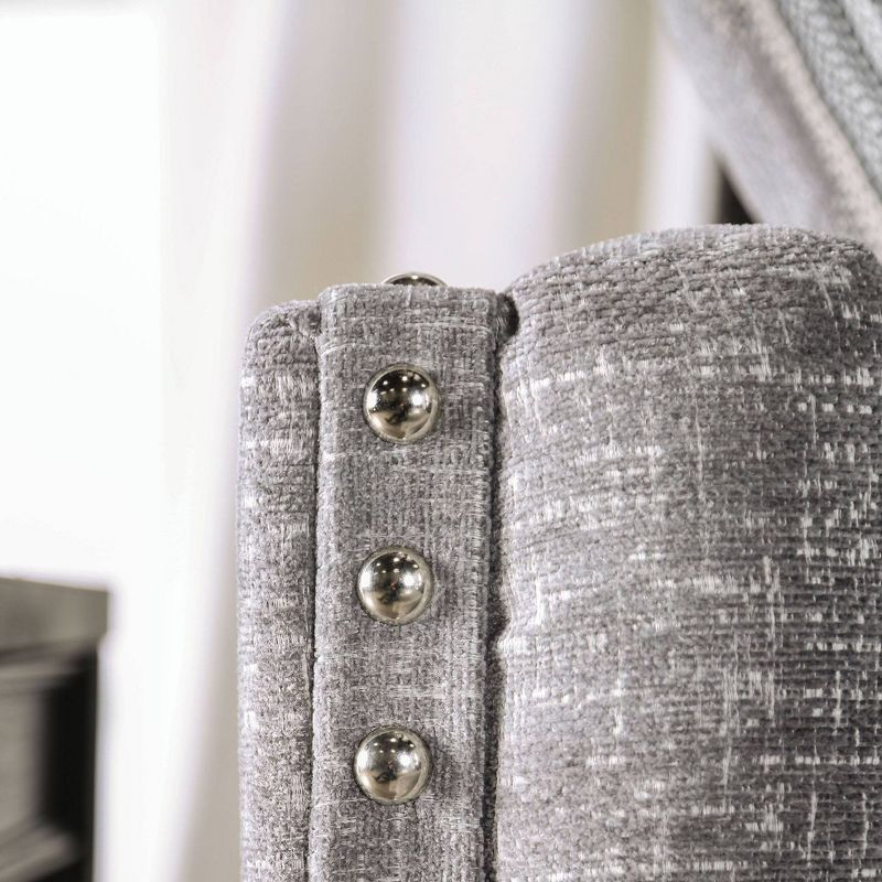 Faux Leather Accent Chair and Ottoman Charcoal Gray - EveryRoom