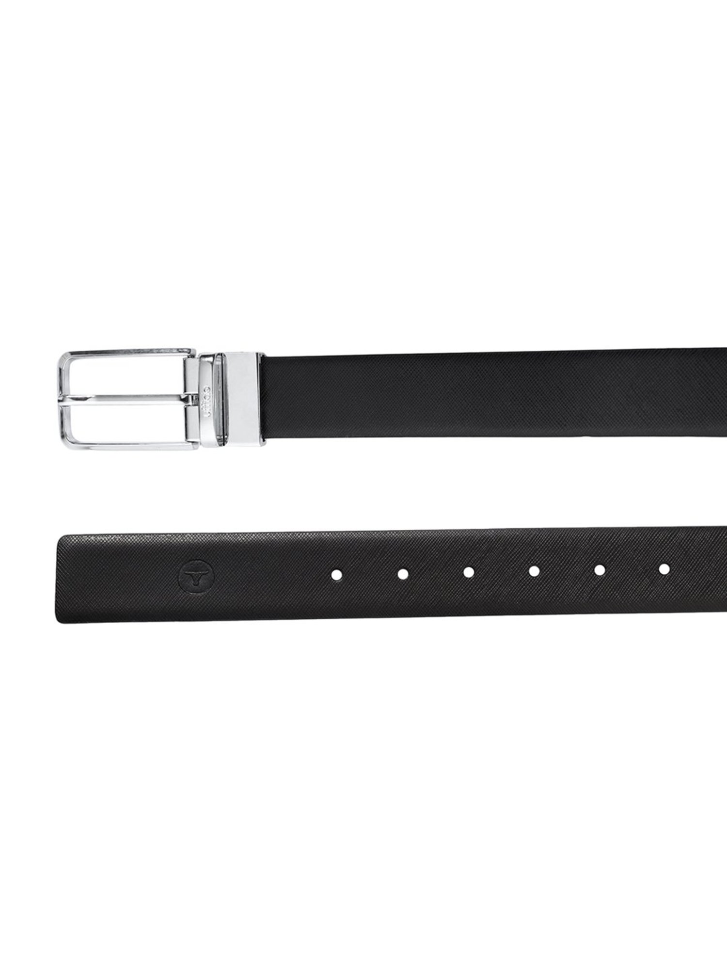 BULCHEE Blue & Black Leather Reversible Formal Belt for Men