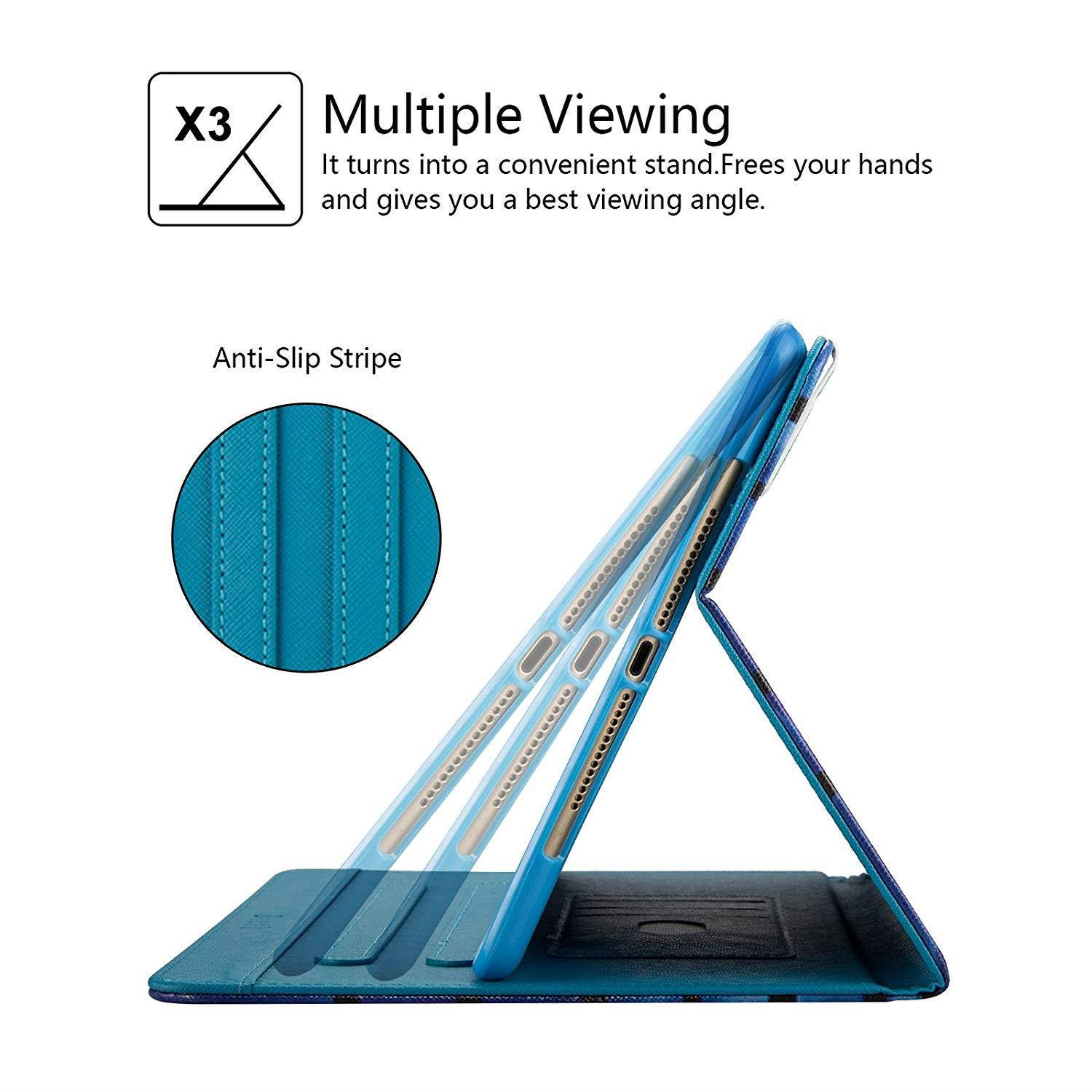 iPad Air 2 Case, iPad 9.7 Case, Dteck Pretty Palm Tree Flip Folio Smart Stand Case with [Stylus Pencil] PU Leather Wallet Pen Holder Protective Cover for Apple iPad Air iPad 6th-Sky Beach