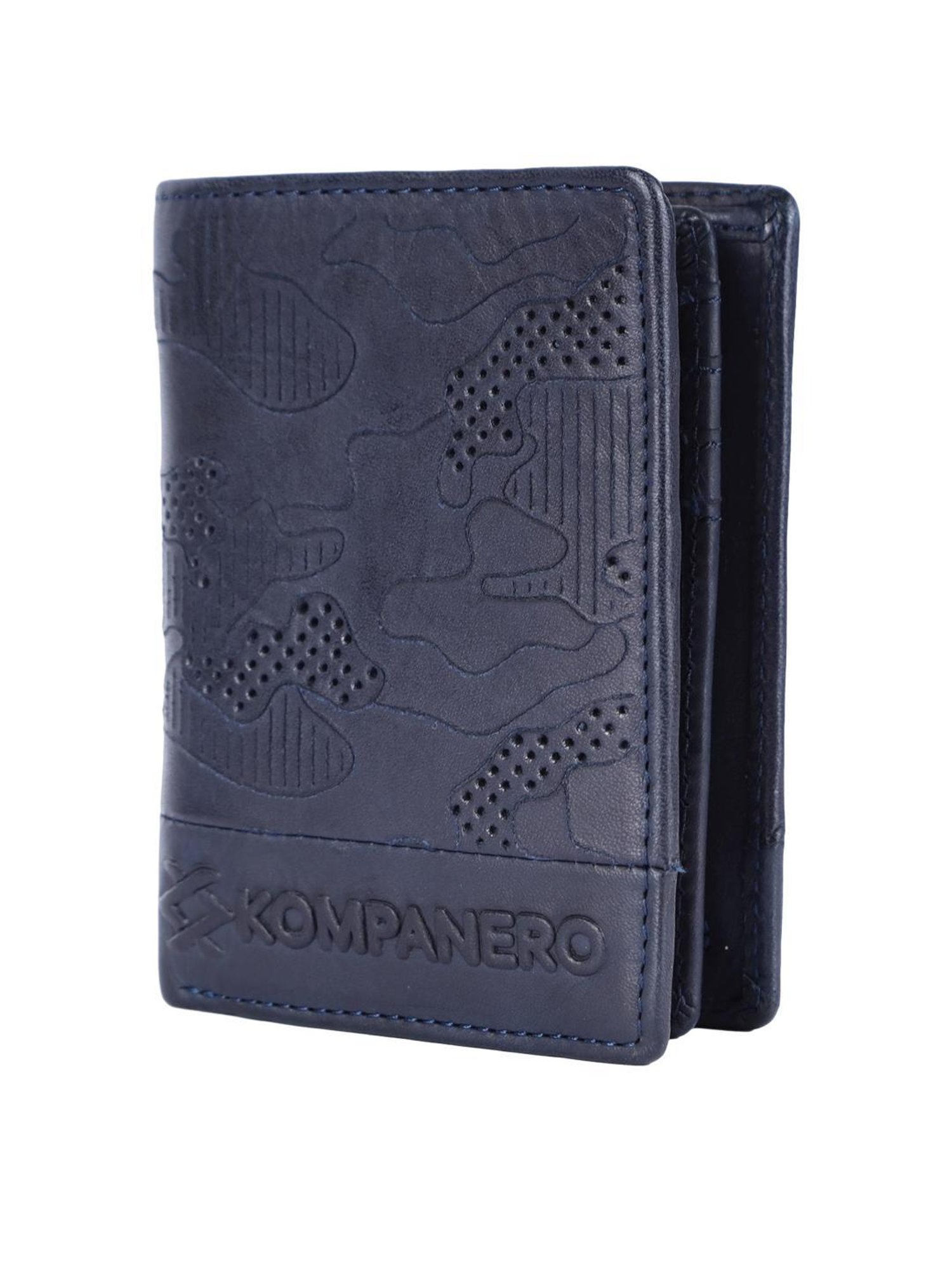 KOMPANERO Garrison Blue Printed Tri-Fold Wallet