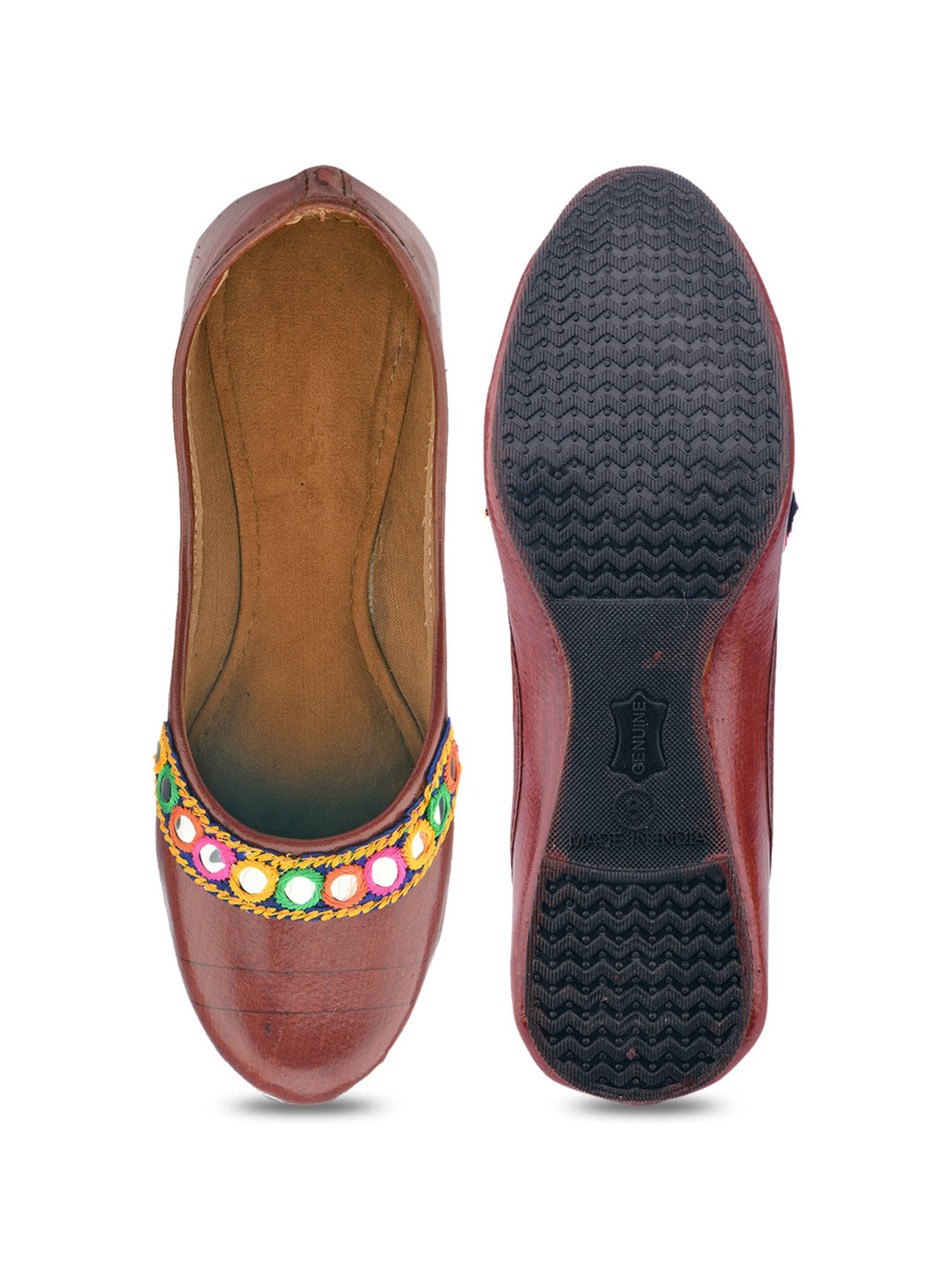 Desi Colour Women's Brown Ethnic Juttis