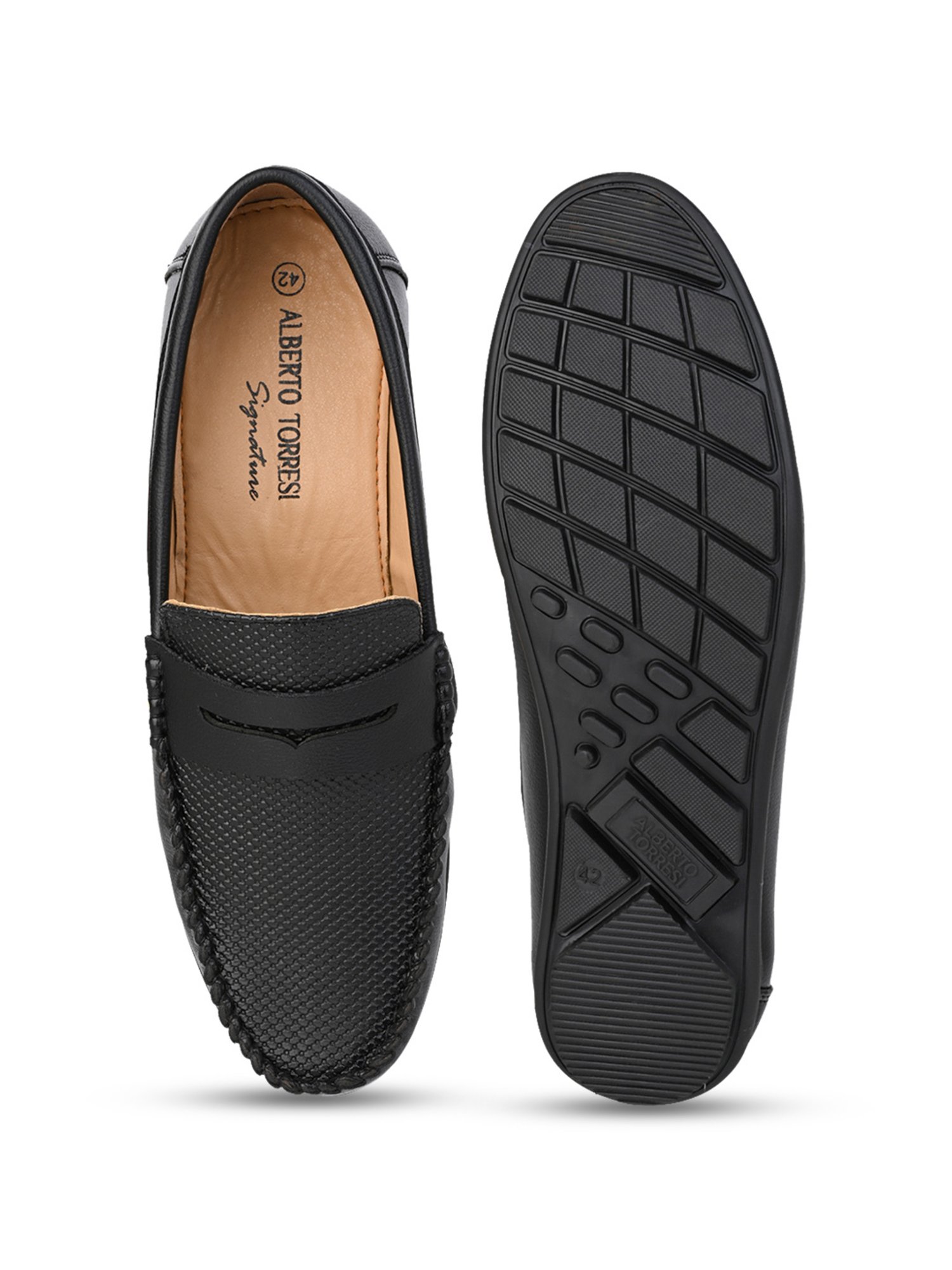 Alberto Torresi Men's Black Casual Loafers