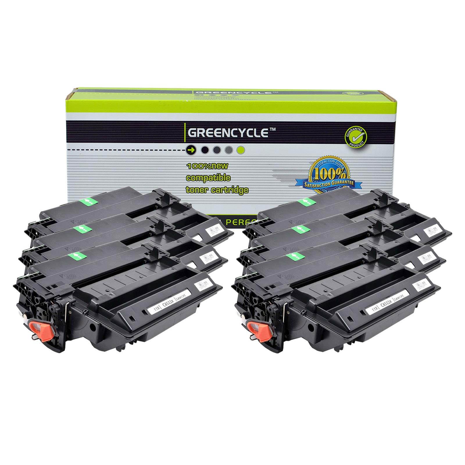 GREENCYCLE 6 Pack Q6511X 11X Black Toner Cartridge Compatible for HP LaserJet 2420 2420n 2430 2430n Printer