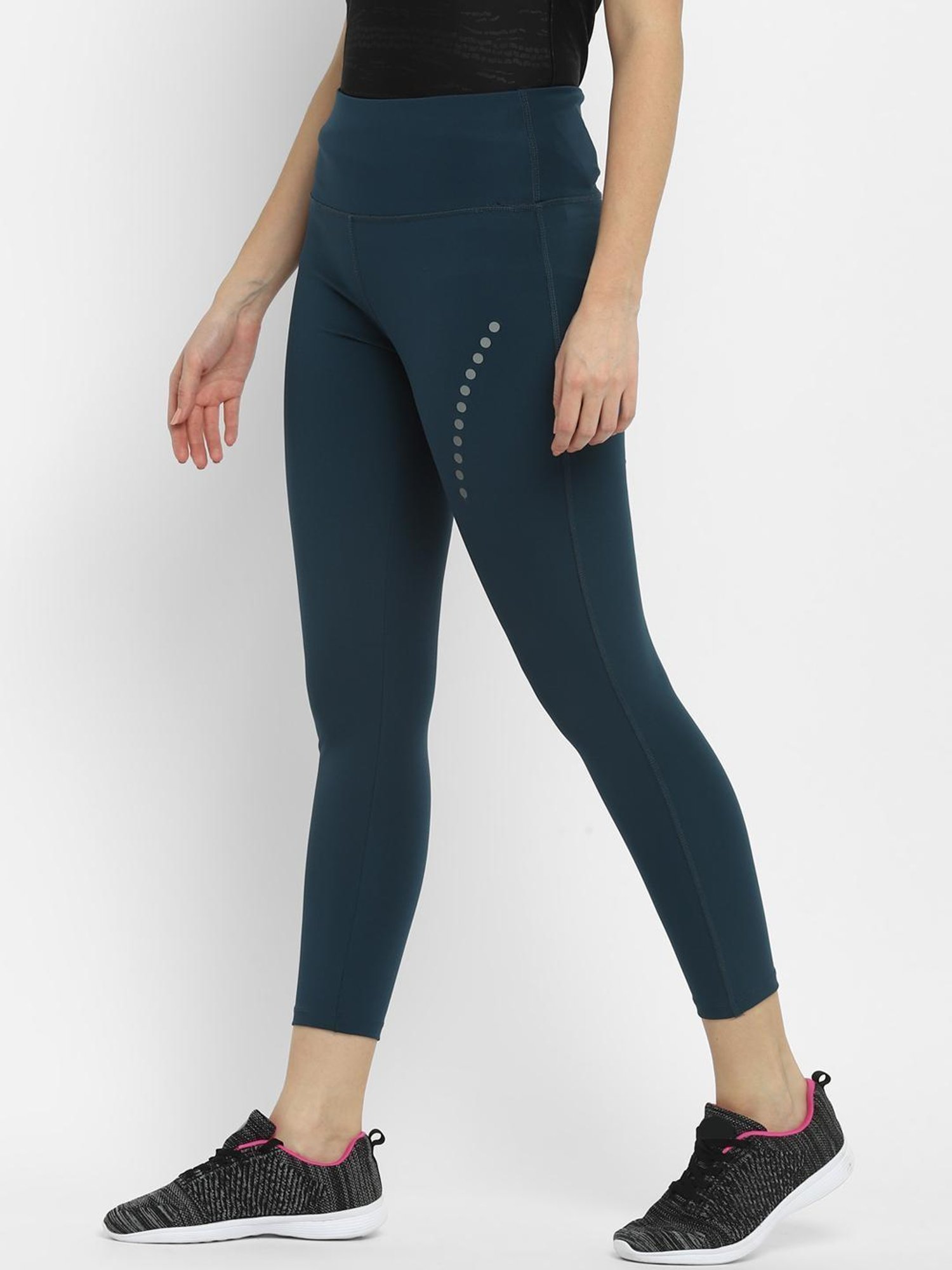 Yuuki Teal Graphic Print Tights