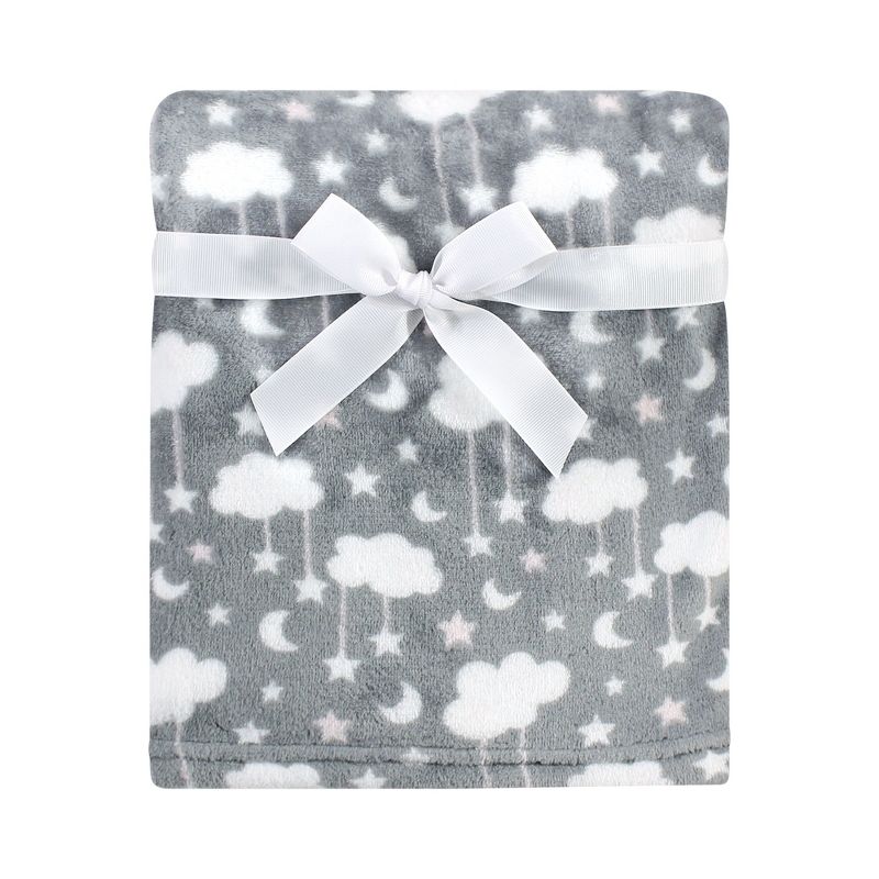 Hudson Baby Infant Girl Plush Blanket with Security Blanket, Moon Girl, One Size