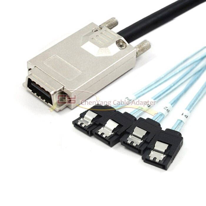 Weastlinks SFF-8470 infiniband SAS Host to 4 SATA Hard Disk Target Fanout Cable 1 m