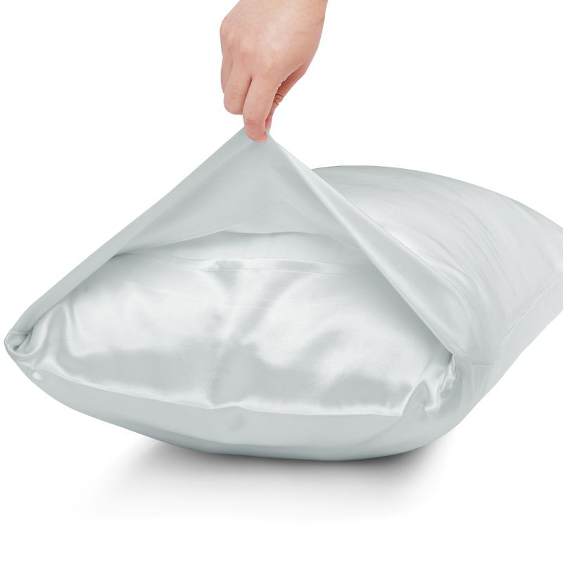 1 Pc 20&rdquo; x 30" Silk for Facial Beauty and Hair Pillow Case Black - PiccoCasa