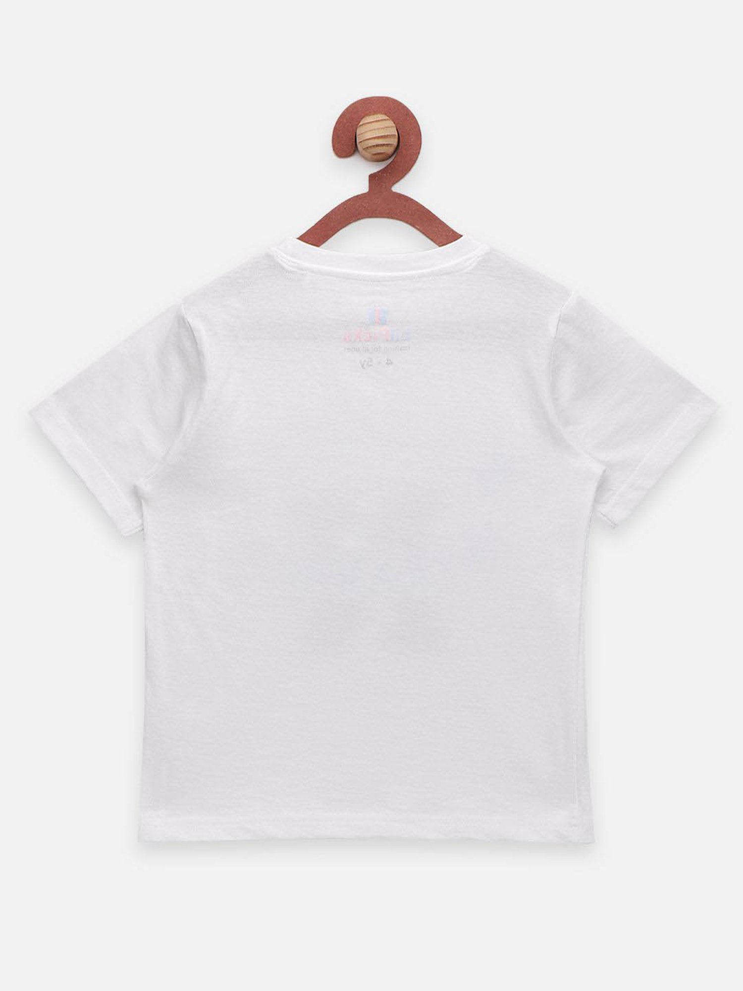 LilPicks Kids White & Blue Cotton Printed T-Shirts (Pack of 2)