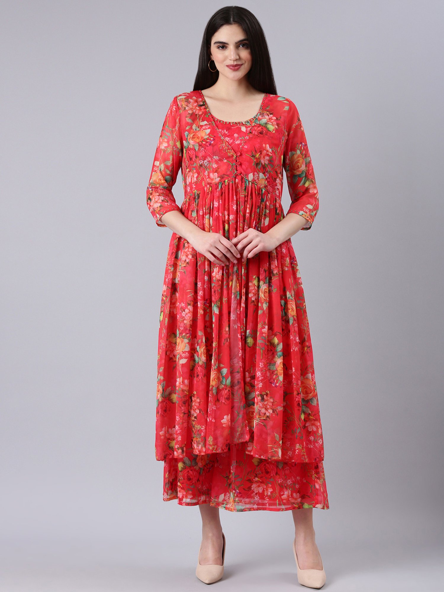 SHOWOFF Red Printed Co-ord Set