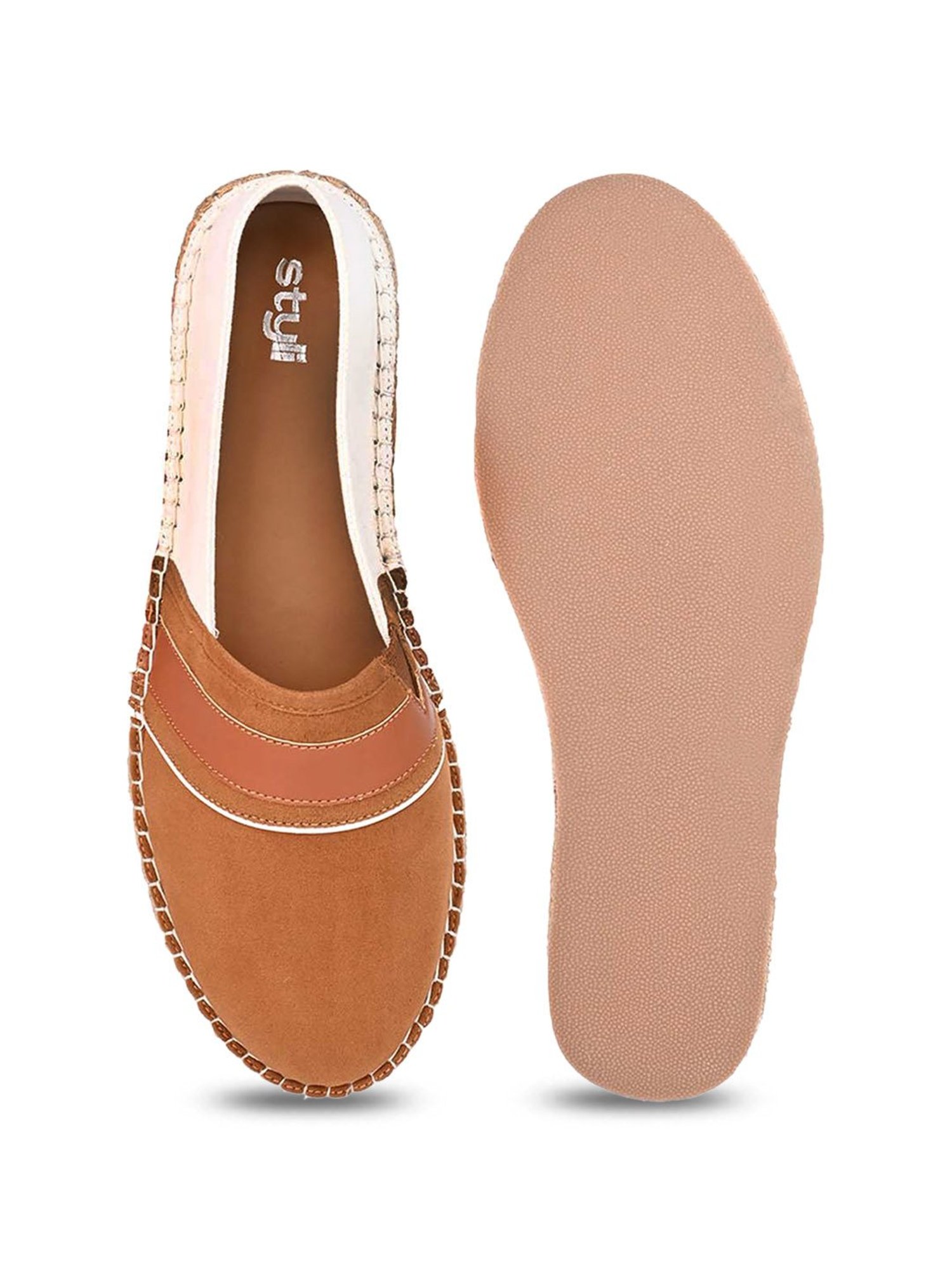 Styli Men's Tan Espadrille Shoes