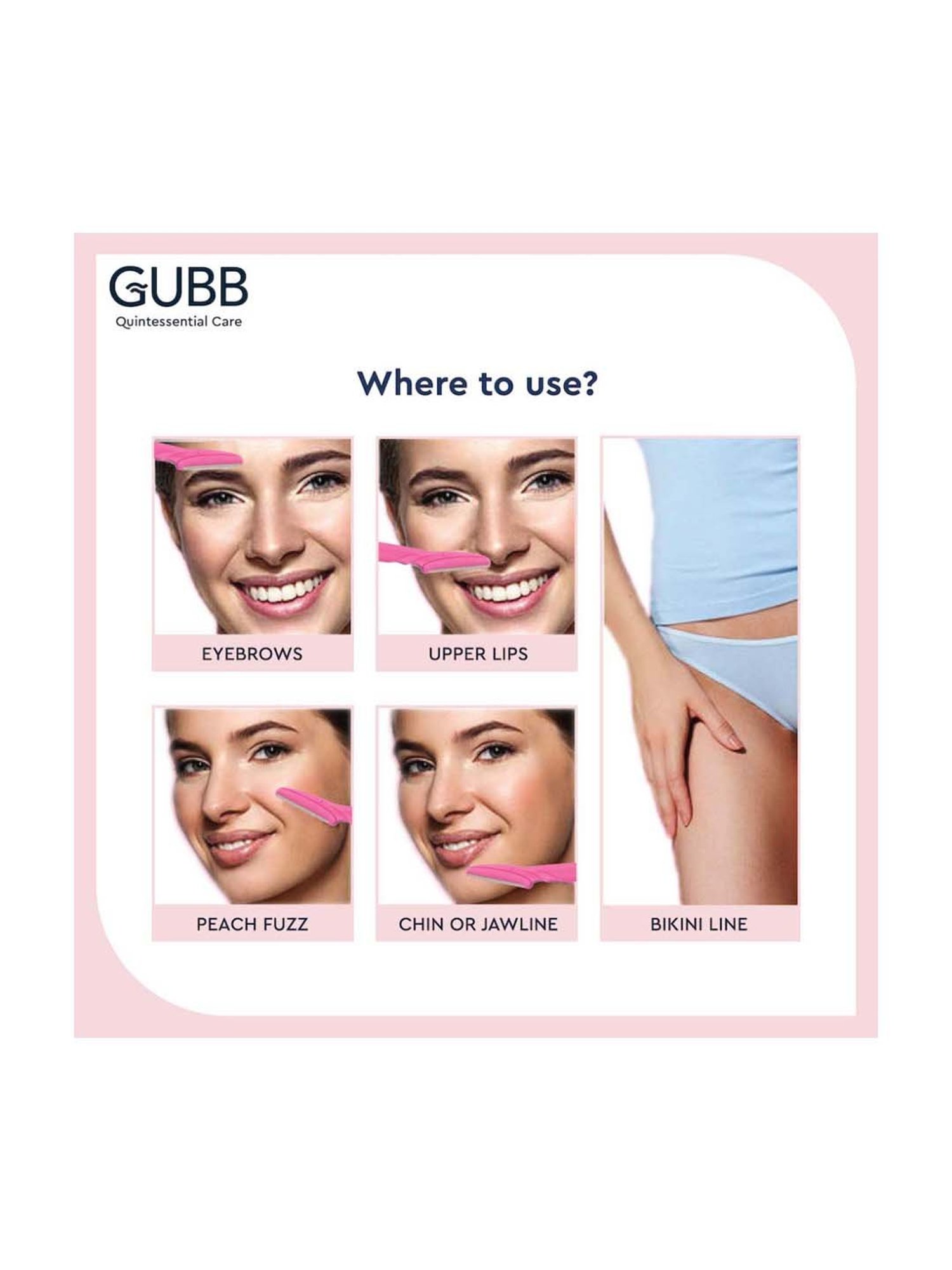 GUBB Face & Eyebrow Razor (Pack of 3)