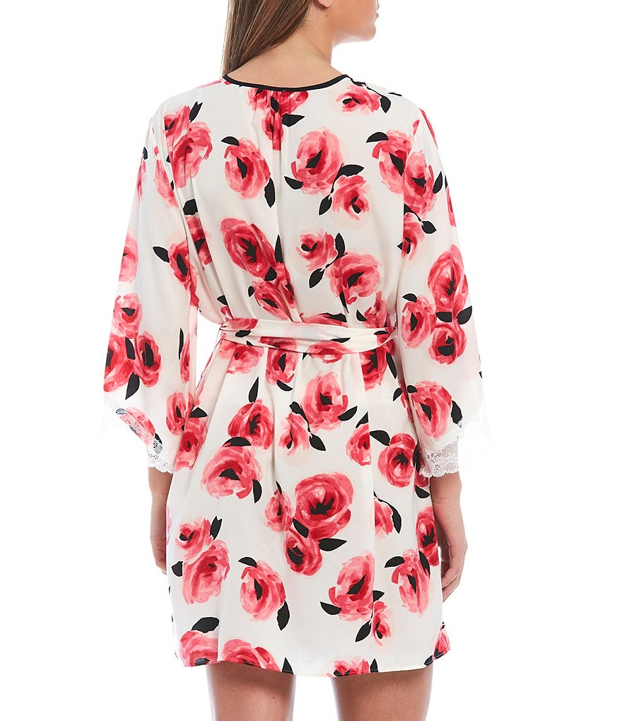 PJ Salvage Solid Ribbed Knit Long Wrap Robe