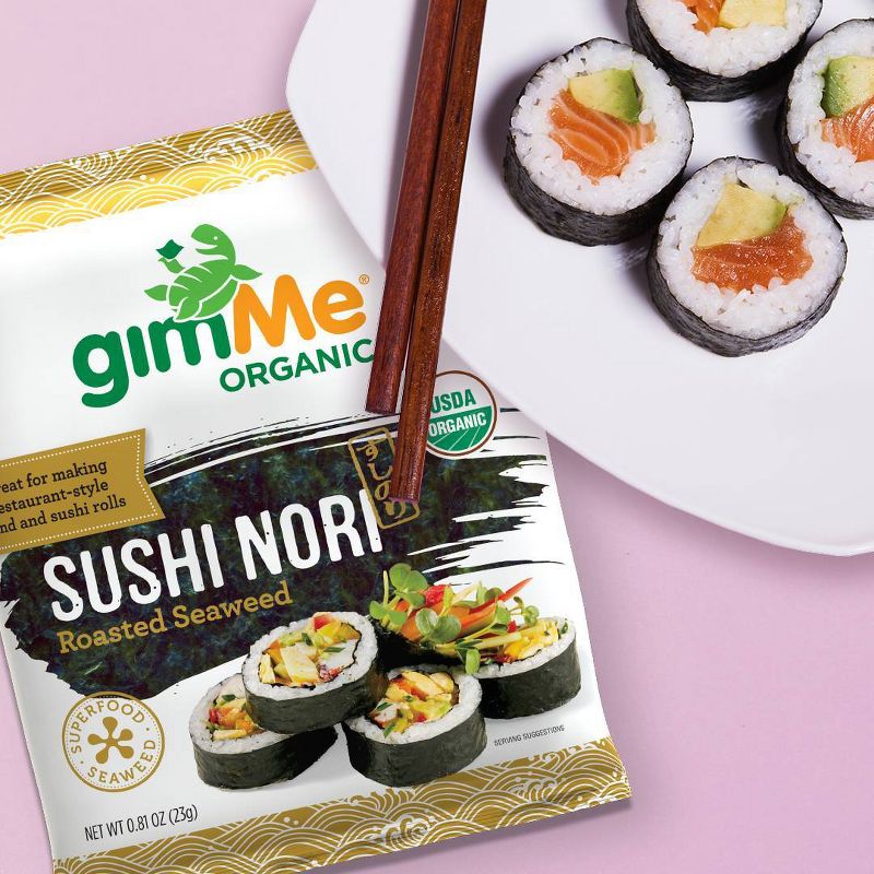 Gimme Organic Roasted Seaweed Sushi Nori Wraps - 0.81oz