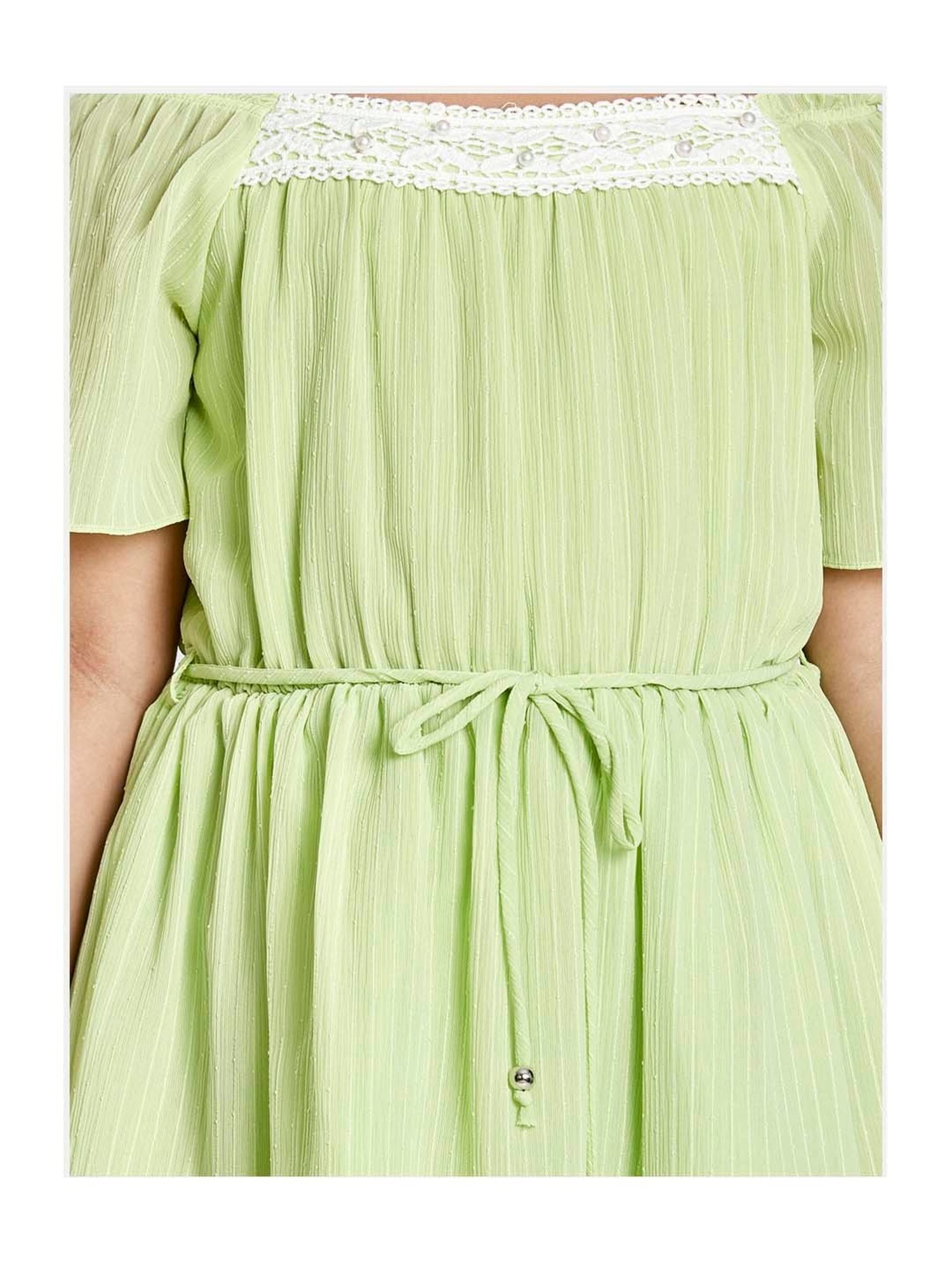 Peppermint Kids Green Flared Fit Dress