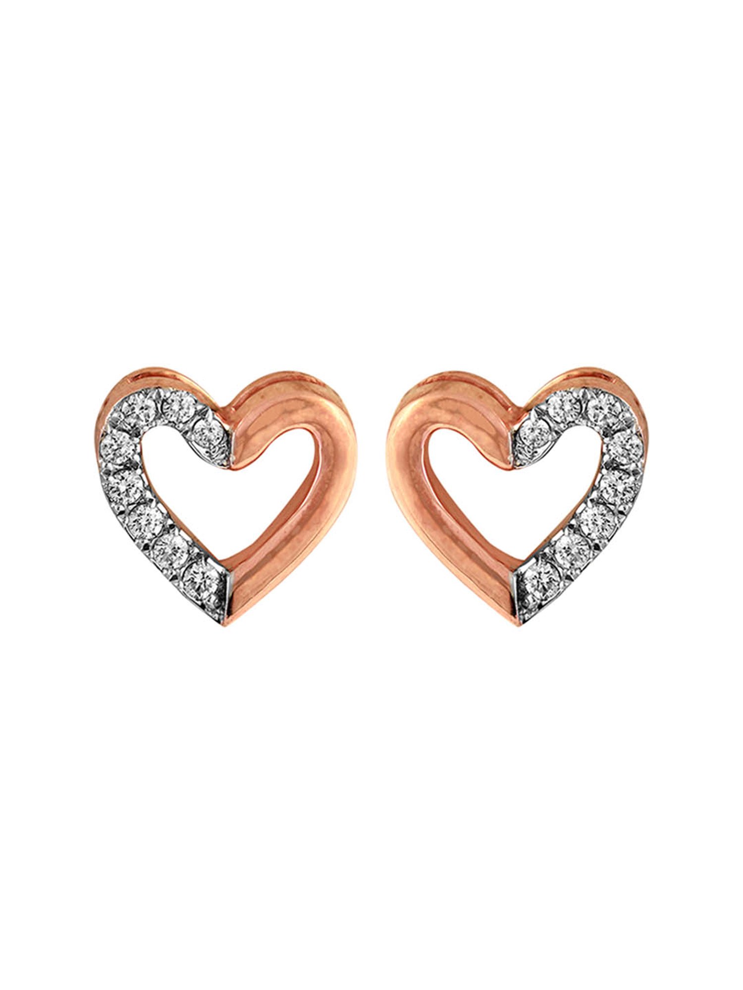 Waman Hari Pethe Jewellers 18k Rose Gold & Diamond Earrings