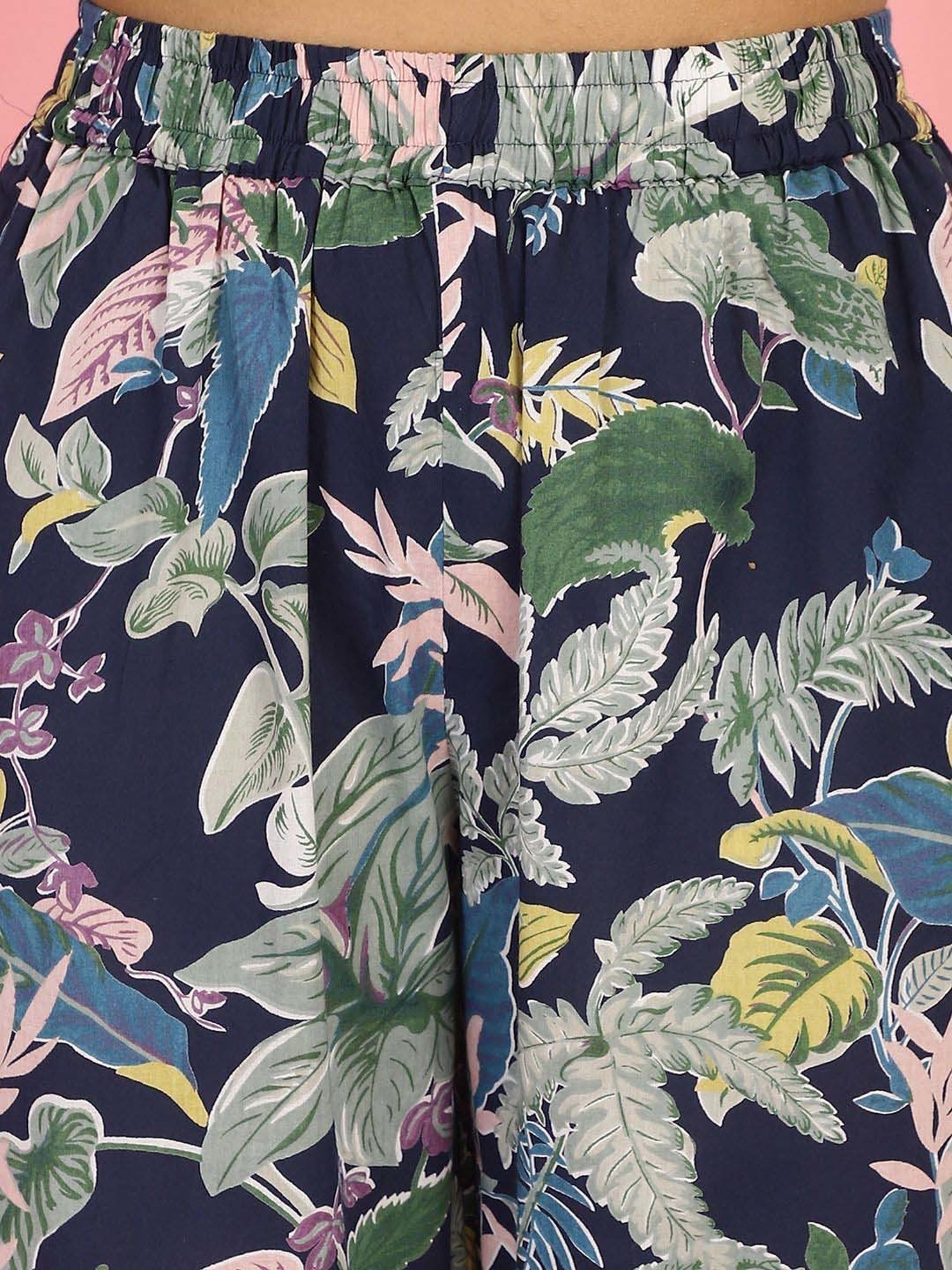 TAG 7 Navy Cotton Printed Shirt Pyjamas Set