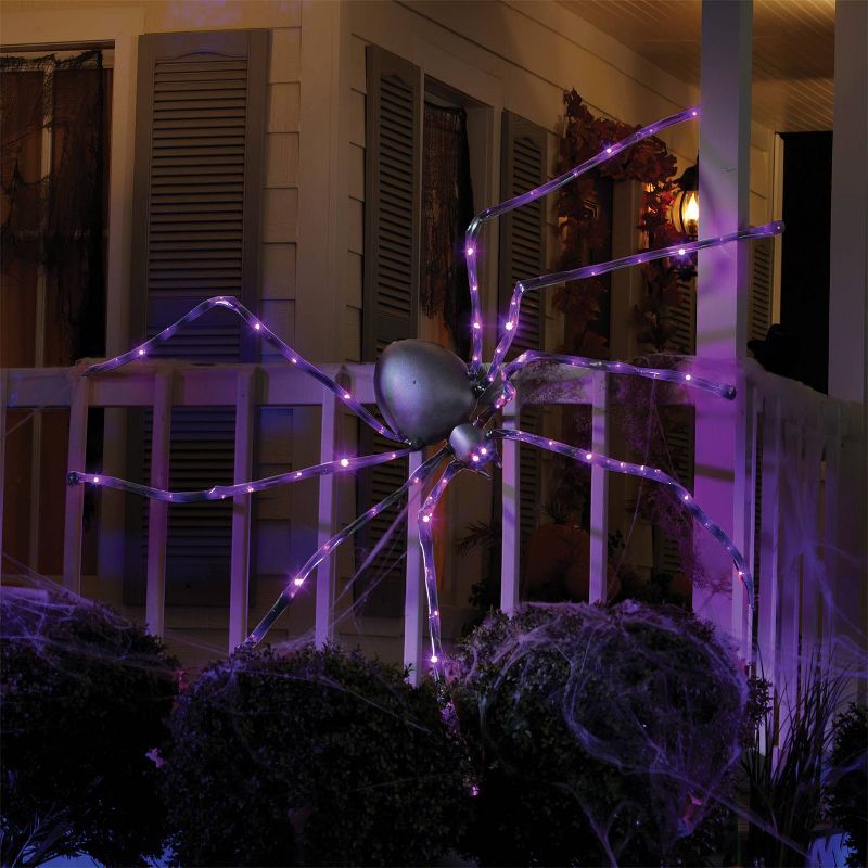8' Halloween Purple Lighted Spider