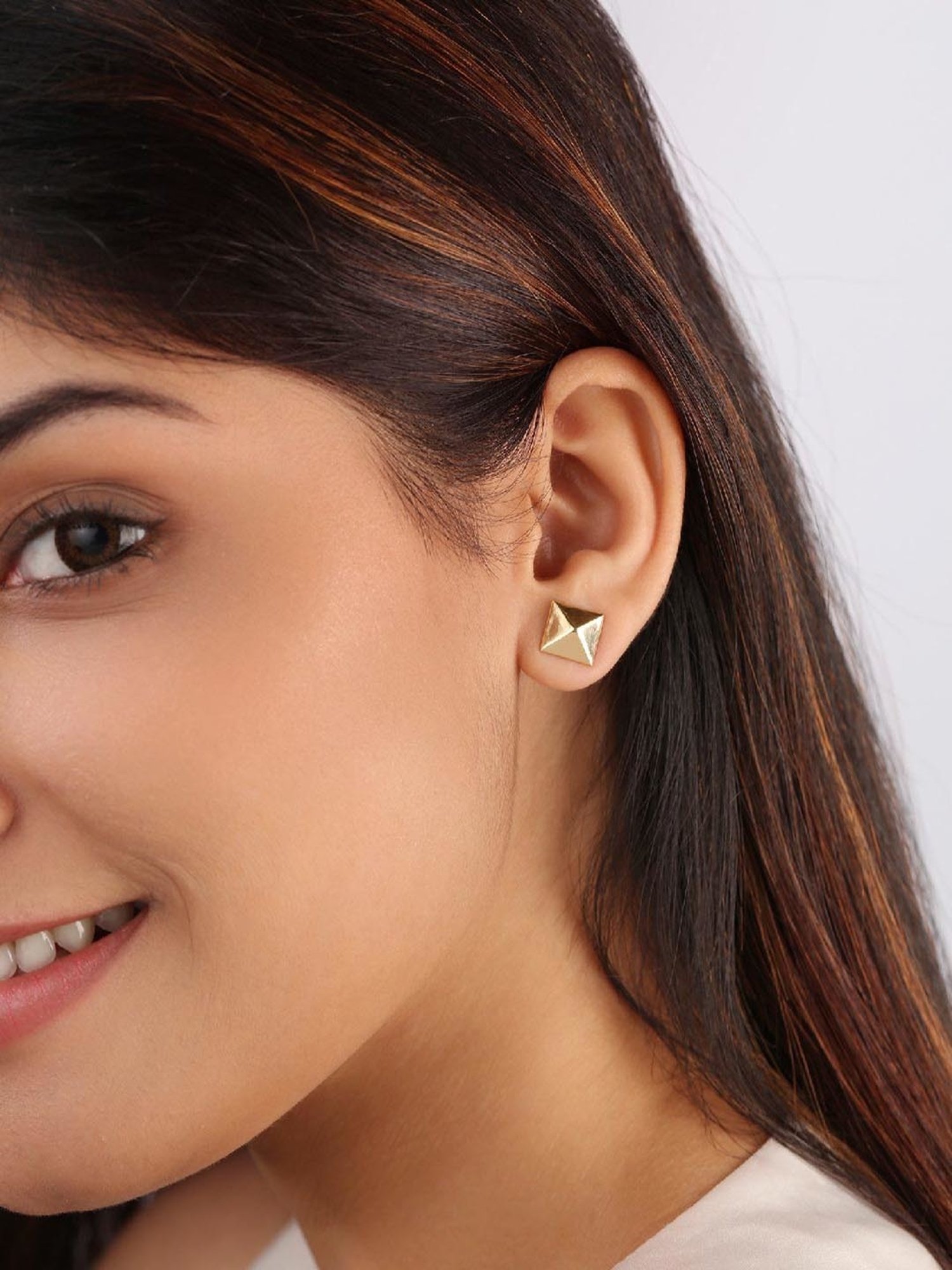 Mia by Tanishq 14k Yellow Gold Subtle Elegance Stud Earrings