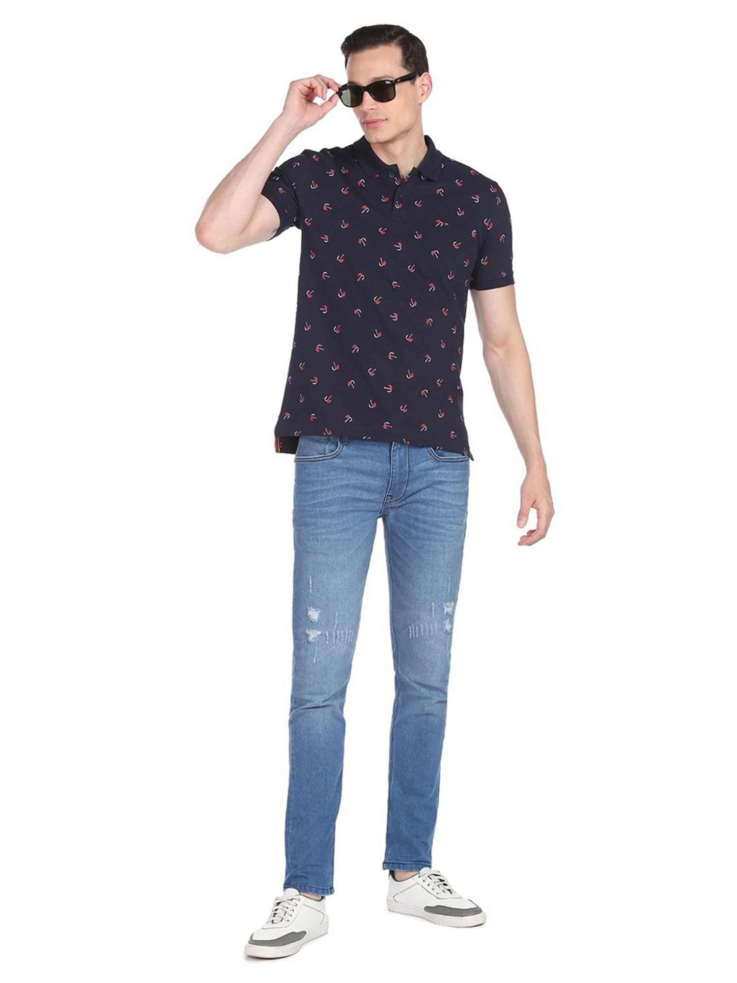 AD by Arvind Navy Polo T-Shirt