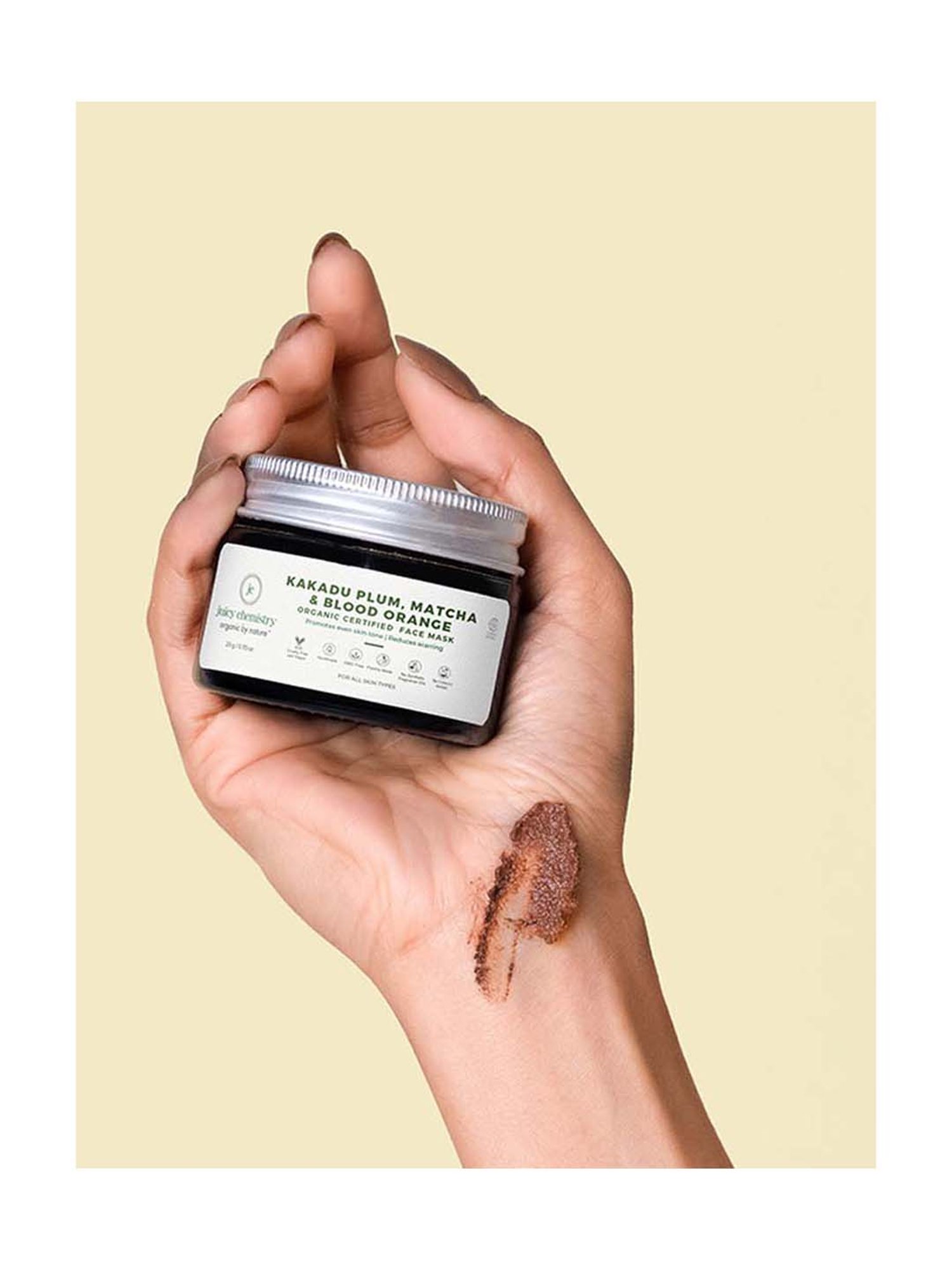 Juicy Chemistry Organic Kakadu Plum Matcha & Blood Orange Face Mask - 20 gm