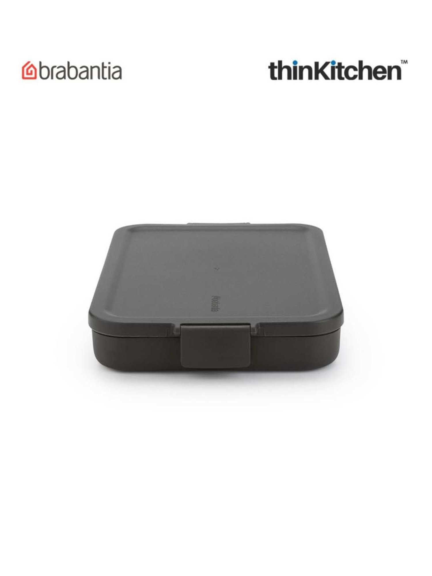 Brabantia Dark Grey Plastic Make & Take Flat Lunch Box (1.1 L)