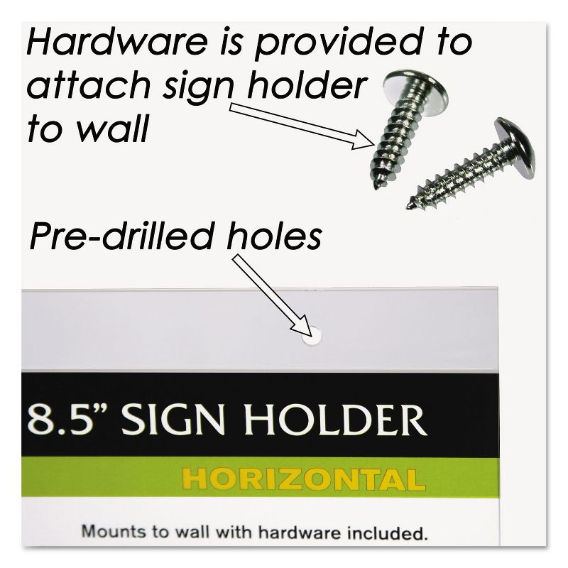Nudell Clear Plastic Sign Holder Wall Mount 8 1/2 x 11 38008Z