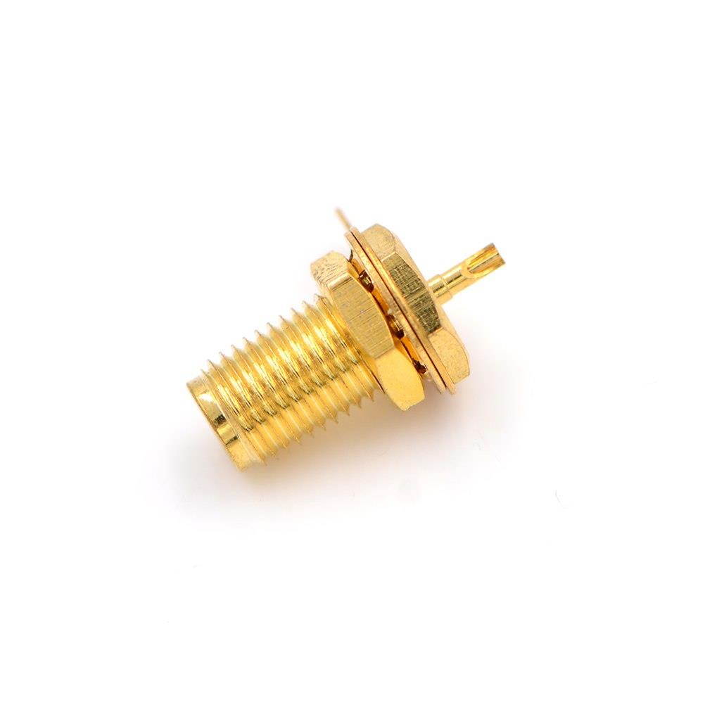 Newest 1pcs Brass SMA-KY RF Connector SMA Female Socket Jack Panel Mount with Nut Bulkhead Handle Straight Solder RF Connector